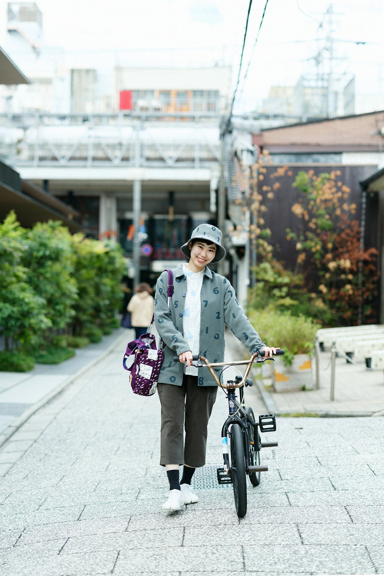 Chizimi Cotton 20/20 Stand Collar Shirt／Morning in Winter