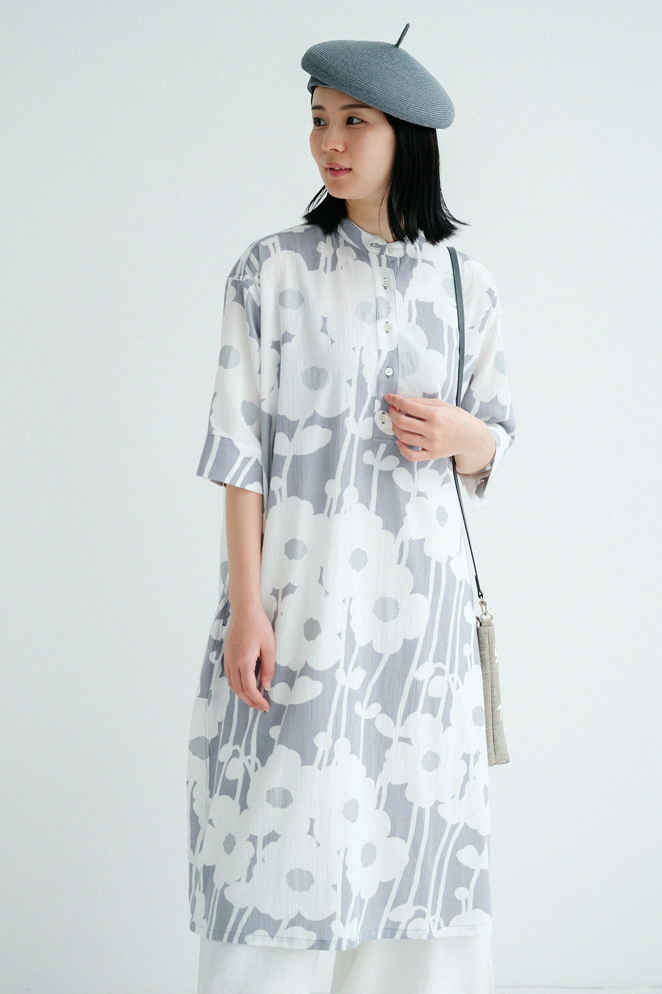 Shiji Takashima 20/20 H.N. Grande robe chemise manches 6/4/Cuisson au soleil