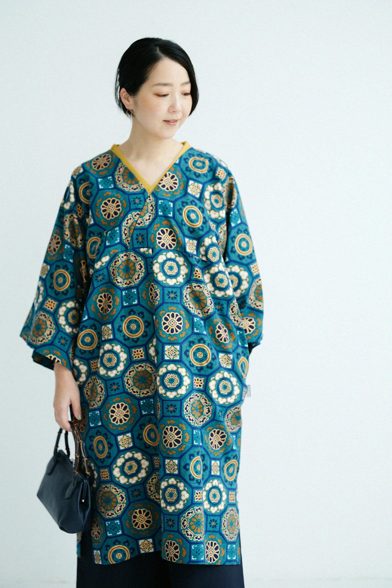 【Scheduled to ship around Mar 3】Isemomen Cotton Okatabira ／Gorgeous Green Jade Color