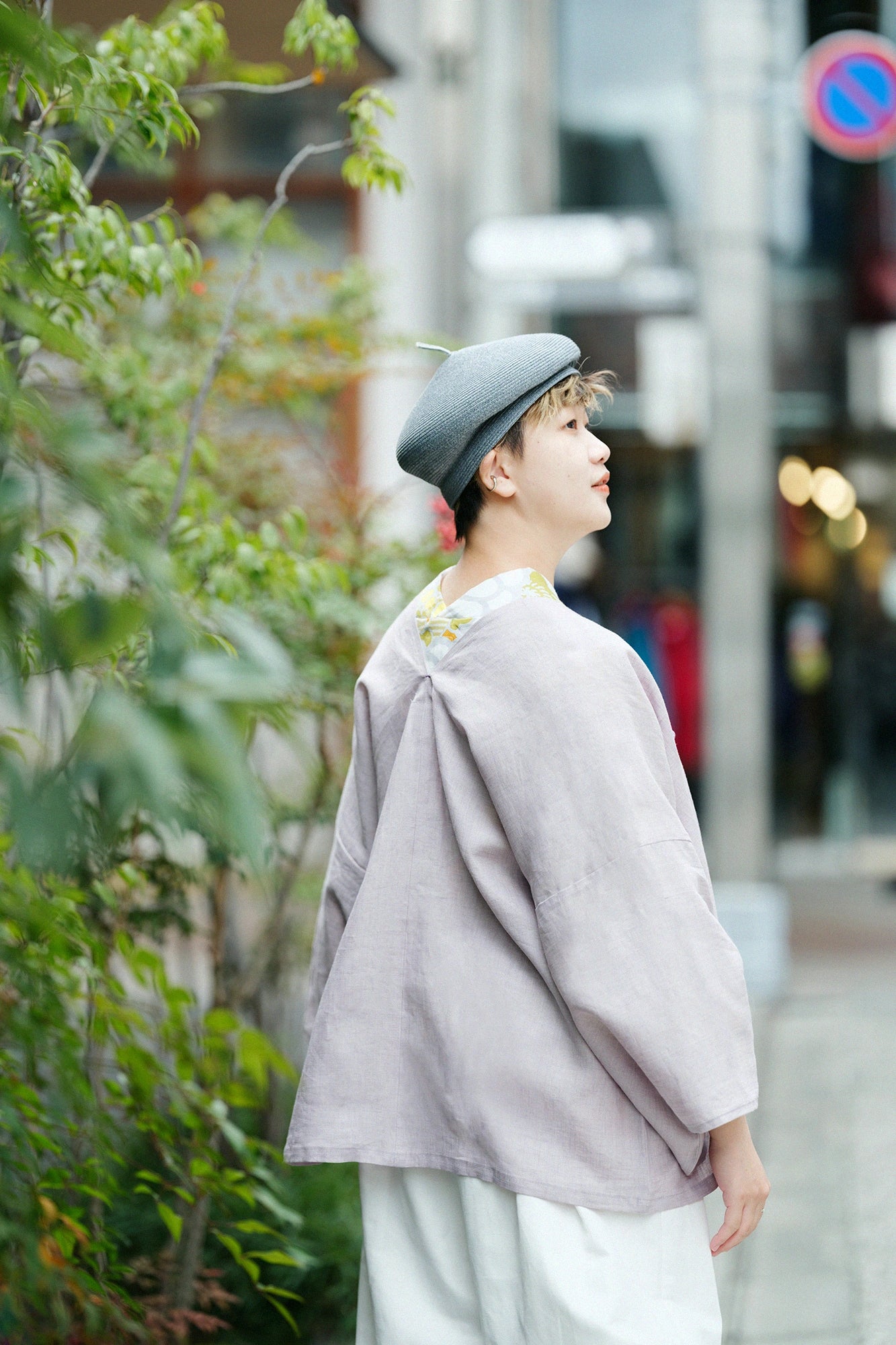 【Scheduled to ship around Mar 3】Linen Hatsuki Cardigan／Dark Purple