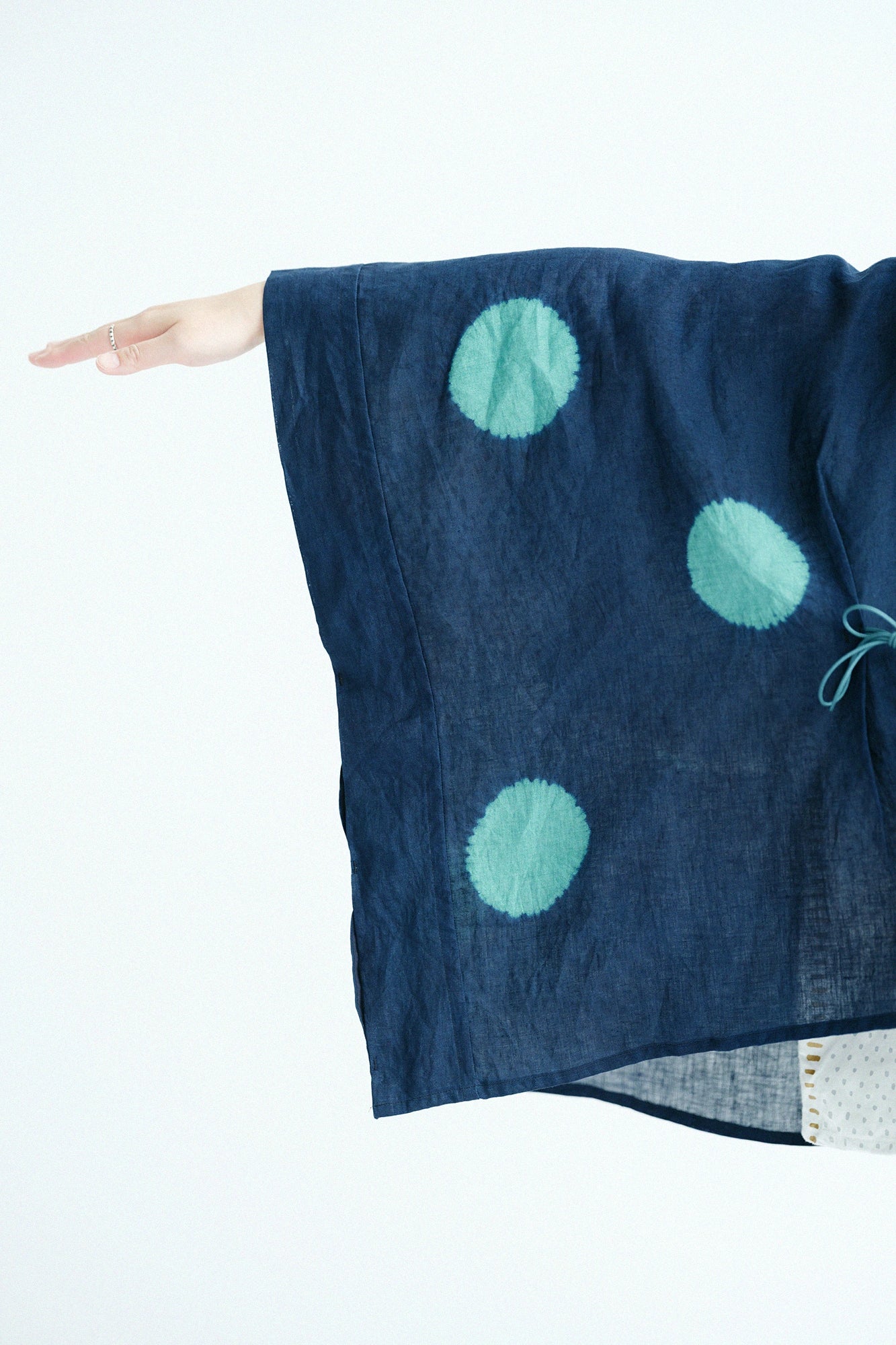 【3월 3일경 발송 예정】근청 시보리 마 키사라기 짧은타입／물방울 남색×녹청색(하나로쿠쇼) 