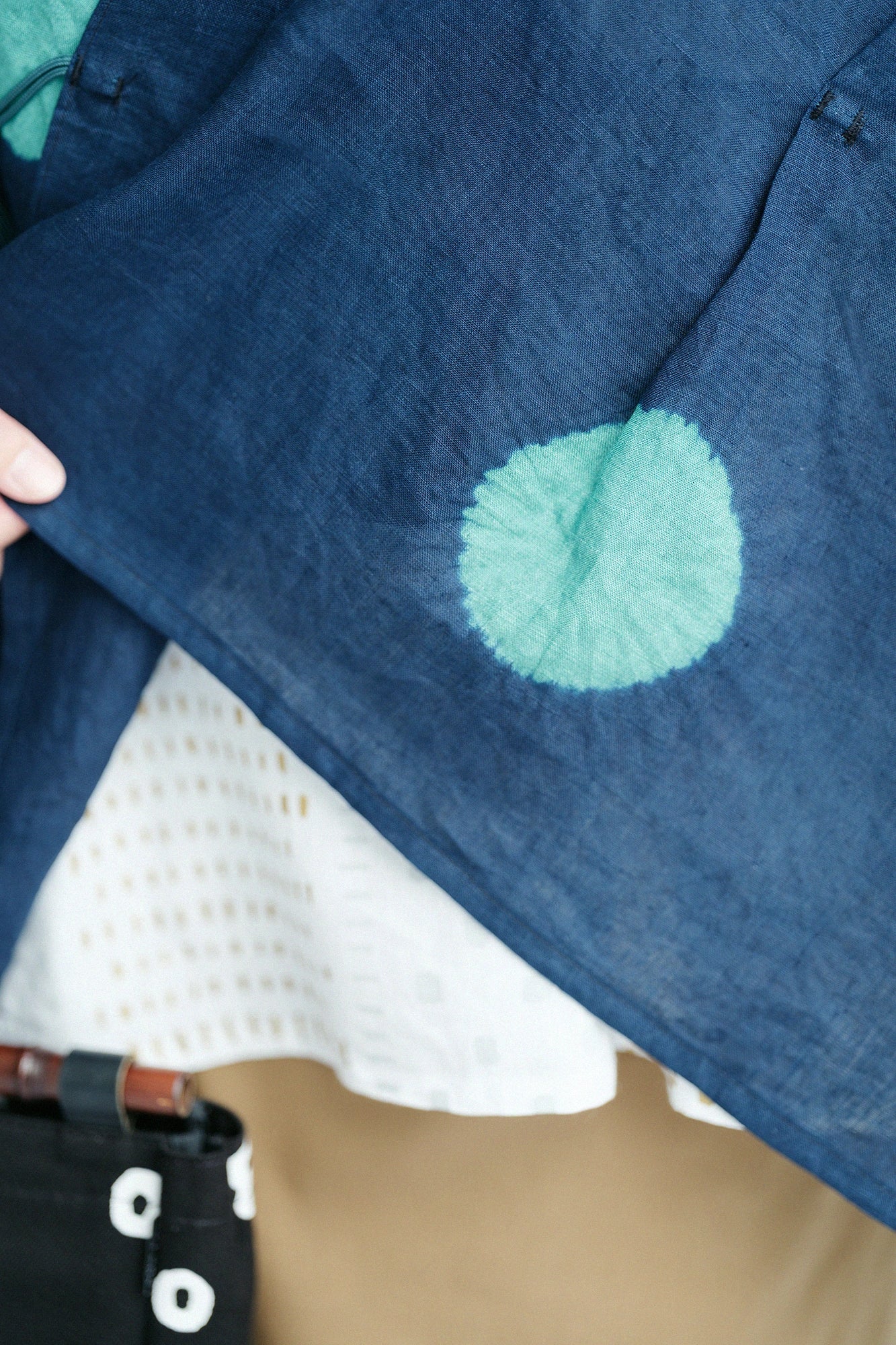 【3월 3일경 발송 예정】근청 시보리 마 키사라기 짧은타입／물방울 남색×녹청색(하나로쿠쇼) 