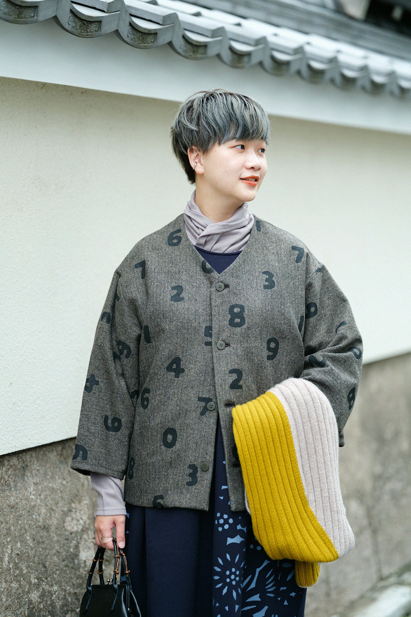 ツイード 杉綾織（すぎあやおり） 薙刀羽織（なぎなたばおり） 袷