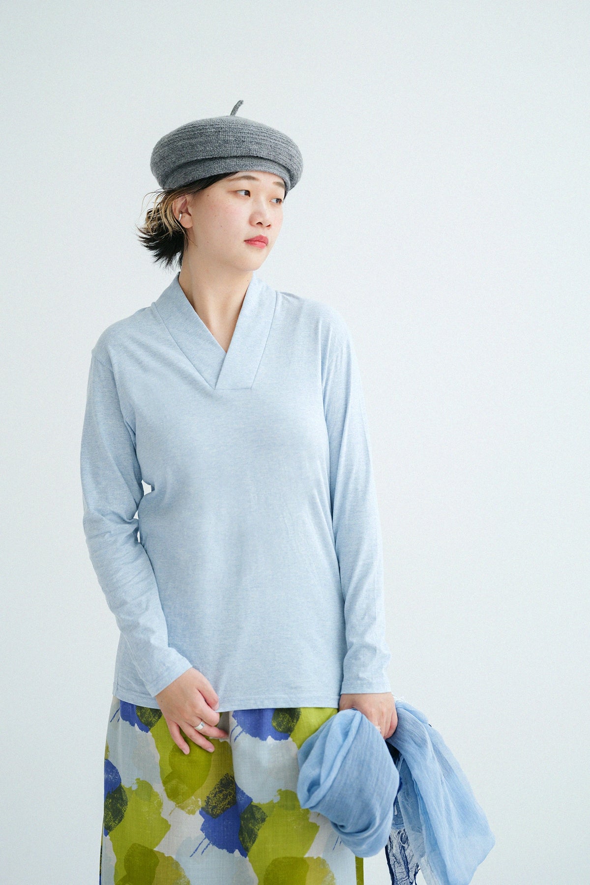 '身長：'162cm,'着用サイズ：'S,'※洗濯後寸法のものを着用'
