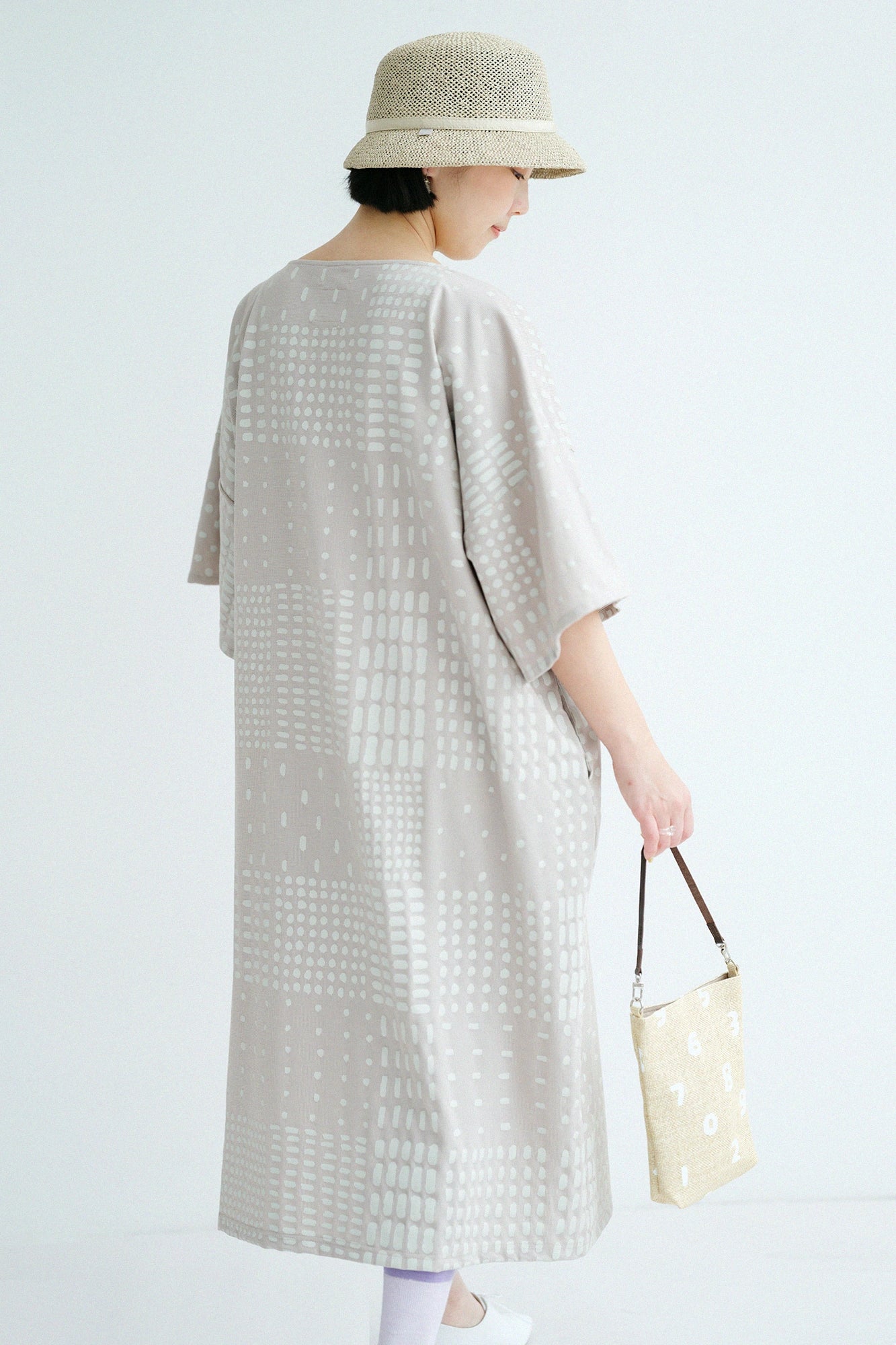 Corcoran x Vertical (R) robe en tricot à manches unies et col bateau/Shikiishi Heather Ivory
