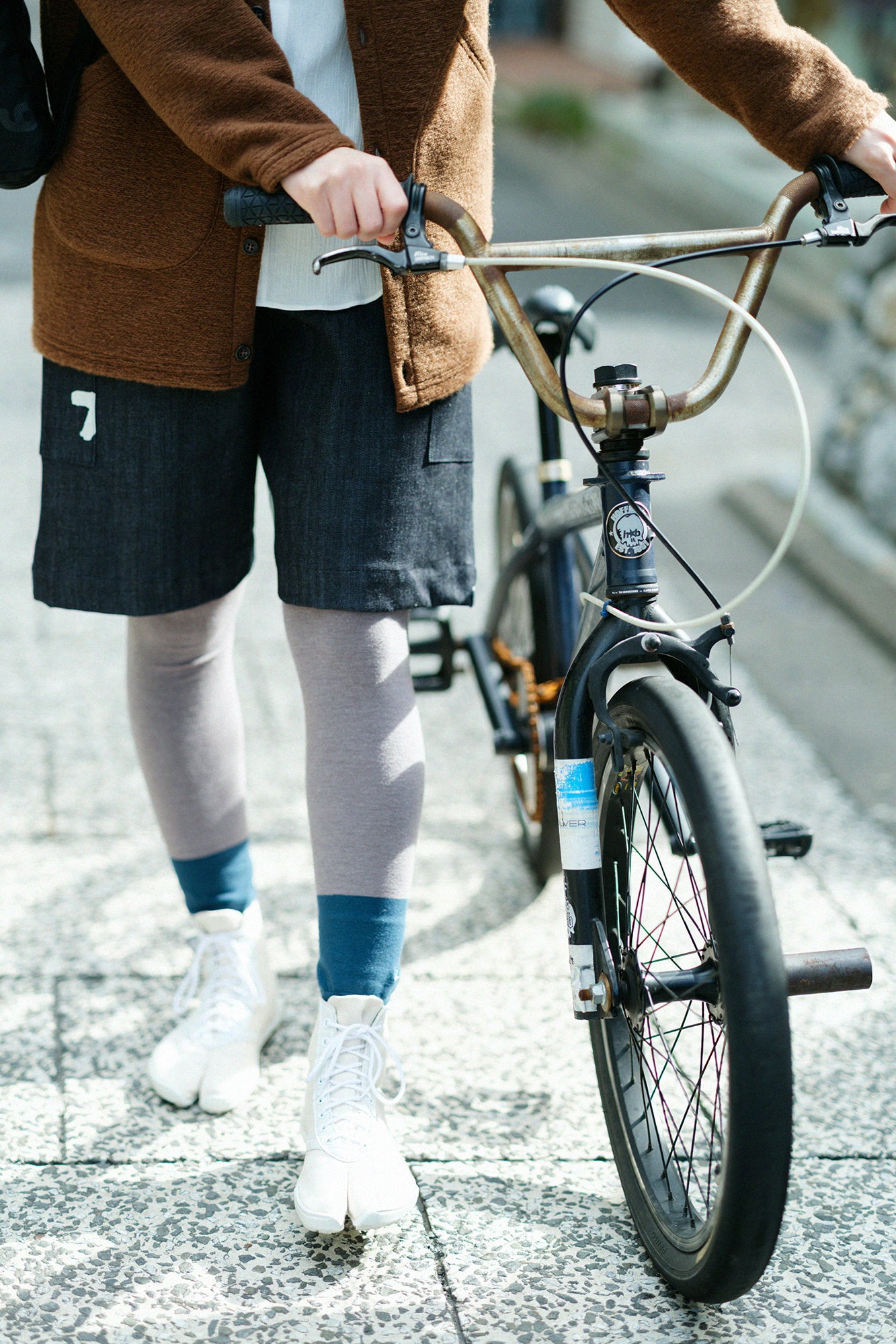 Stretch Denim BIKE Shorts／Indigo×SO-SU-U 