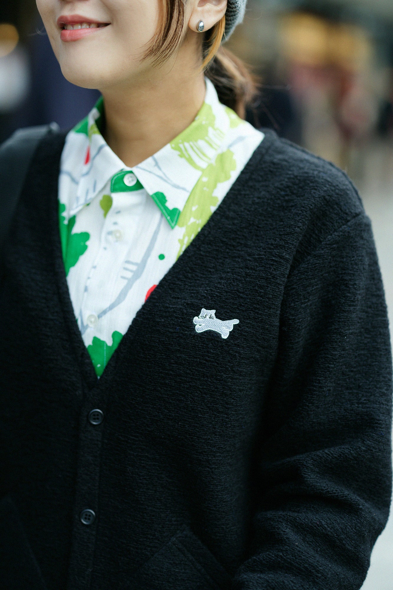 【◯预购】义大利毛绒针织V领L/S外套／黑色（※预计于12月2日左右发货）