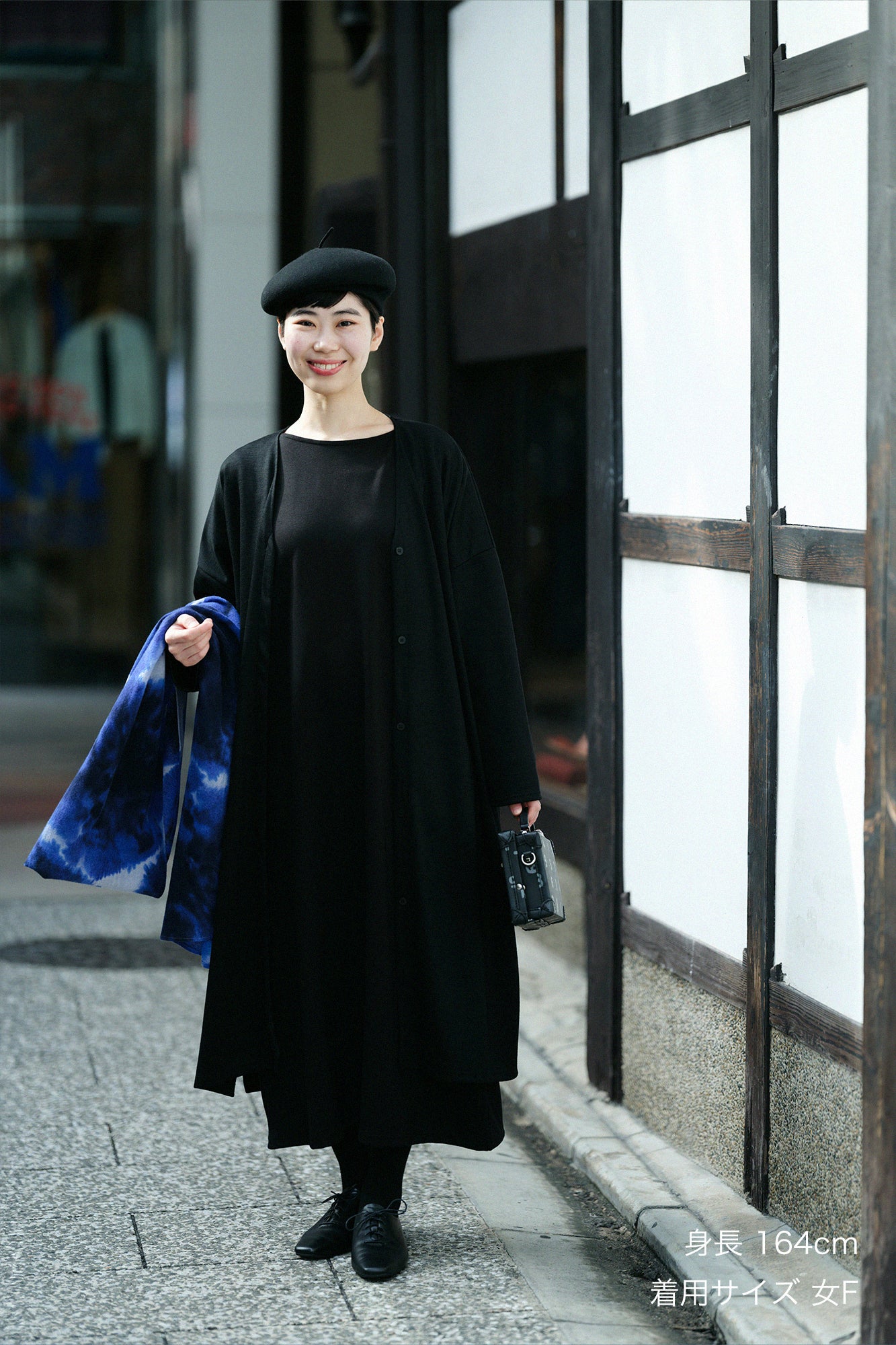 【預購】羅紋針織布羊毛 V領輕型外套／黑色（※預計於12月9日左右發貨）