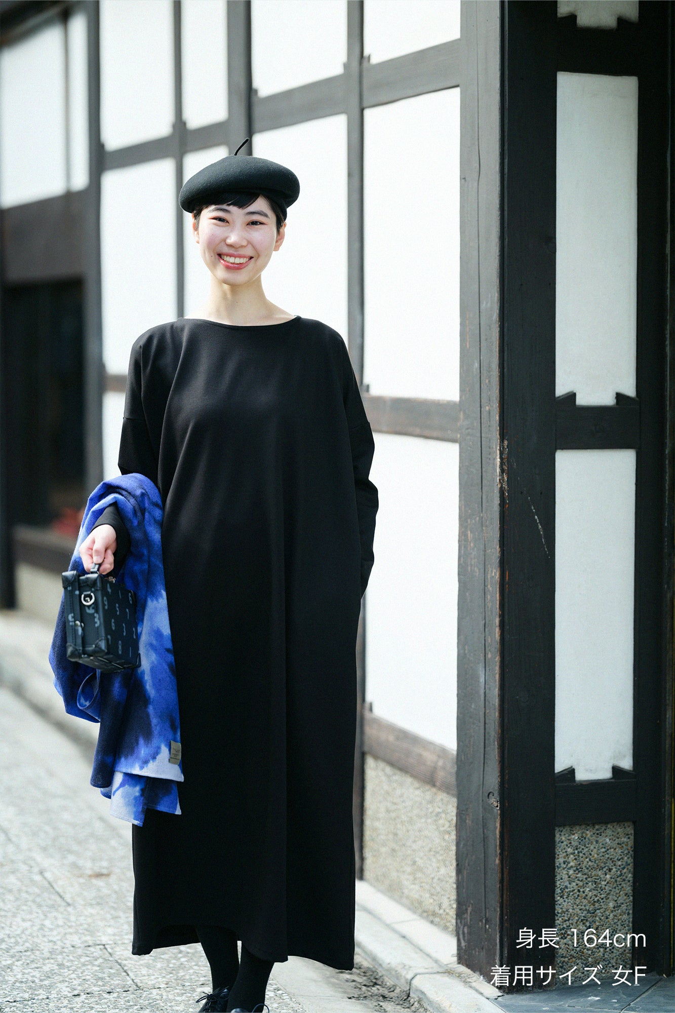 【預購】Soft Thermo(R) 羅紋針織布 船領 L/S OP 超長版／黑色（※預計於12月9日左右發貨）