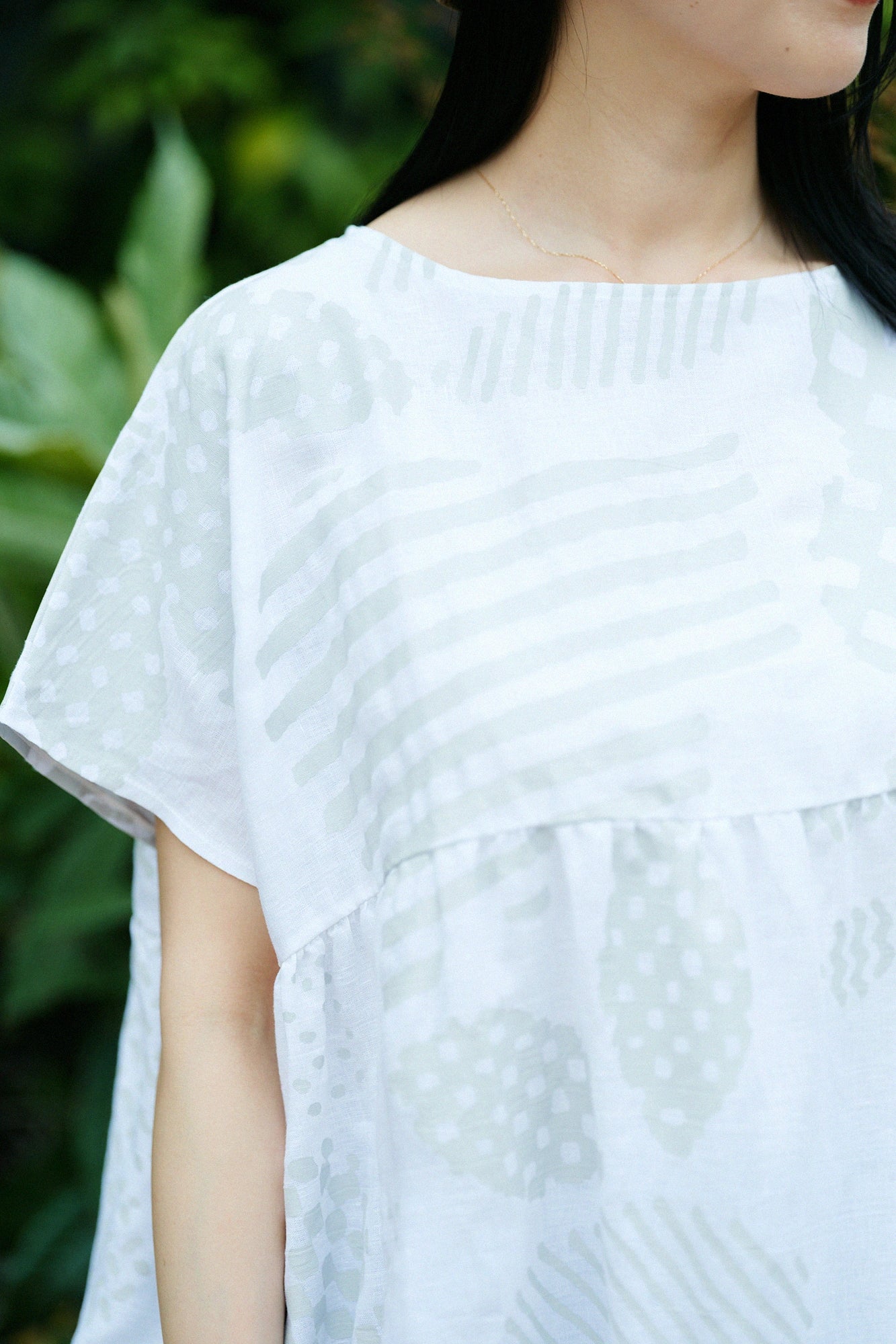 Linen Wrinkle One-piece／Merrily White