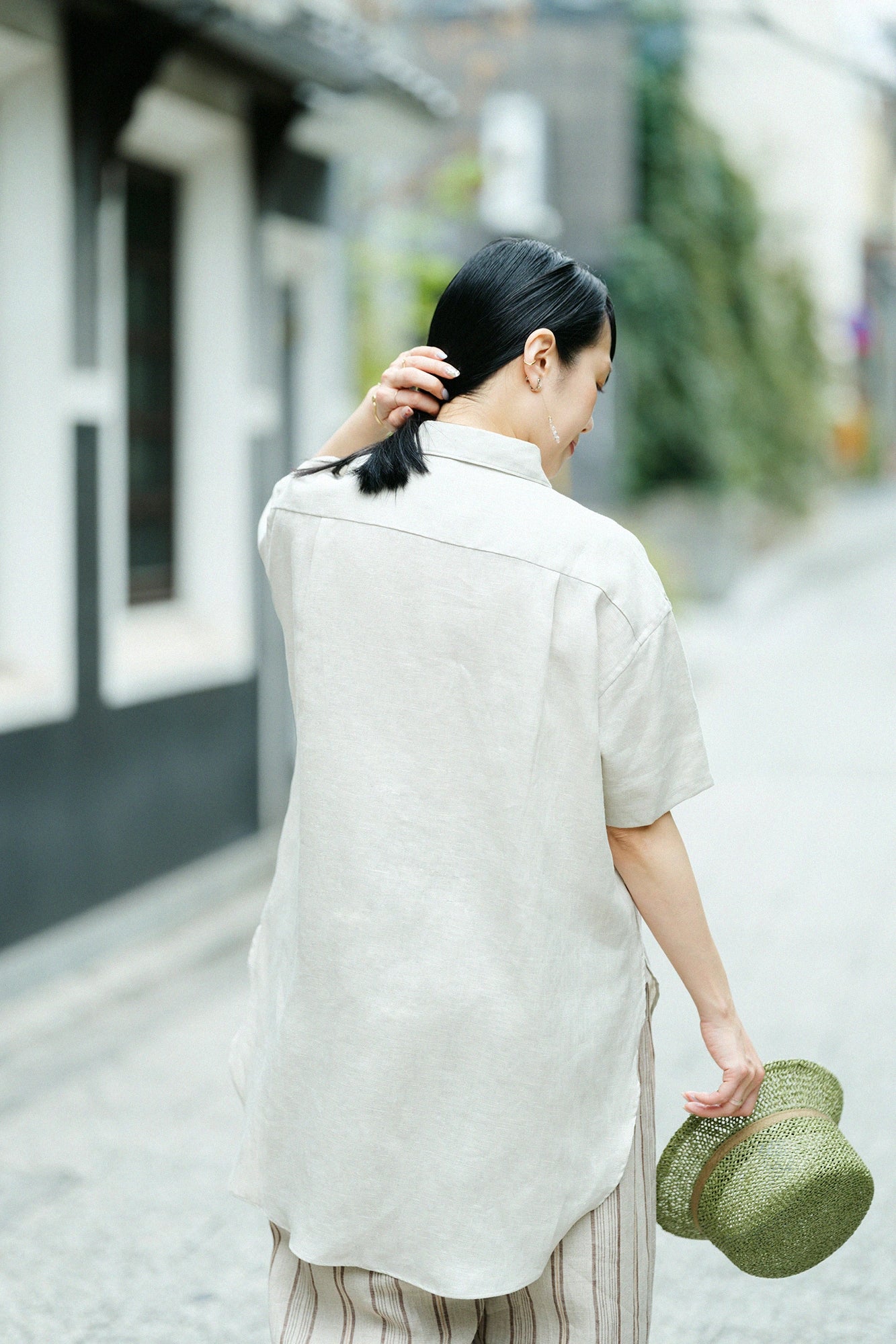 Linen Gran L. Tunic Short Sleeve Shirt／Ivory