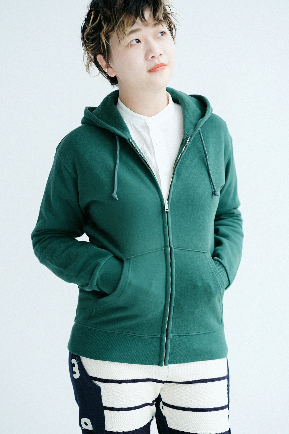 SO-SU-U 데포르타레 ZIP UP 스웨트 파카[9.7]/아이비 그린