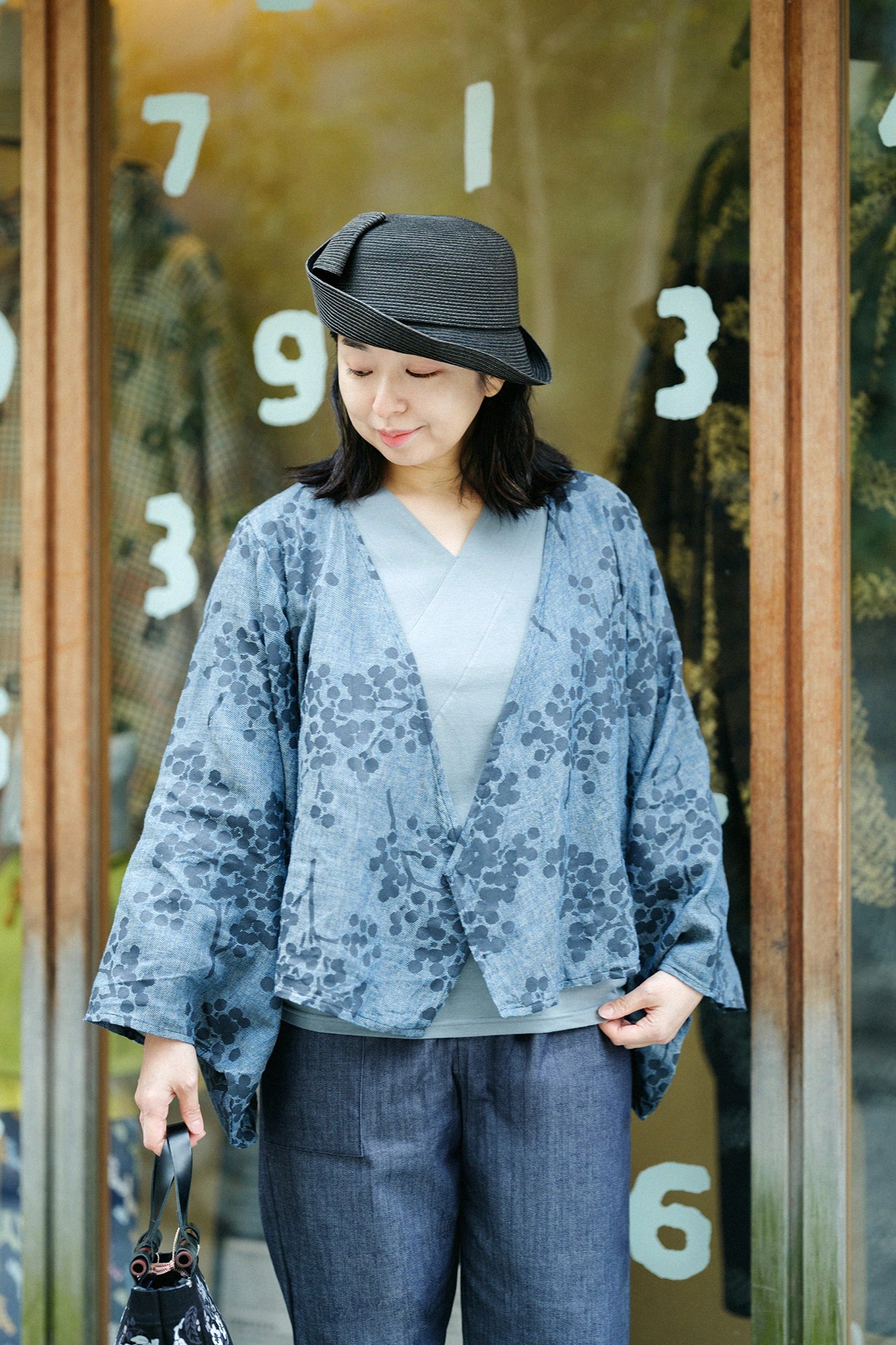 코튼 린넨 아야오리 코소데칸이／난텐（난텐） 모쿠콘（모쿠콘） 