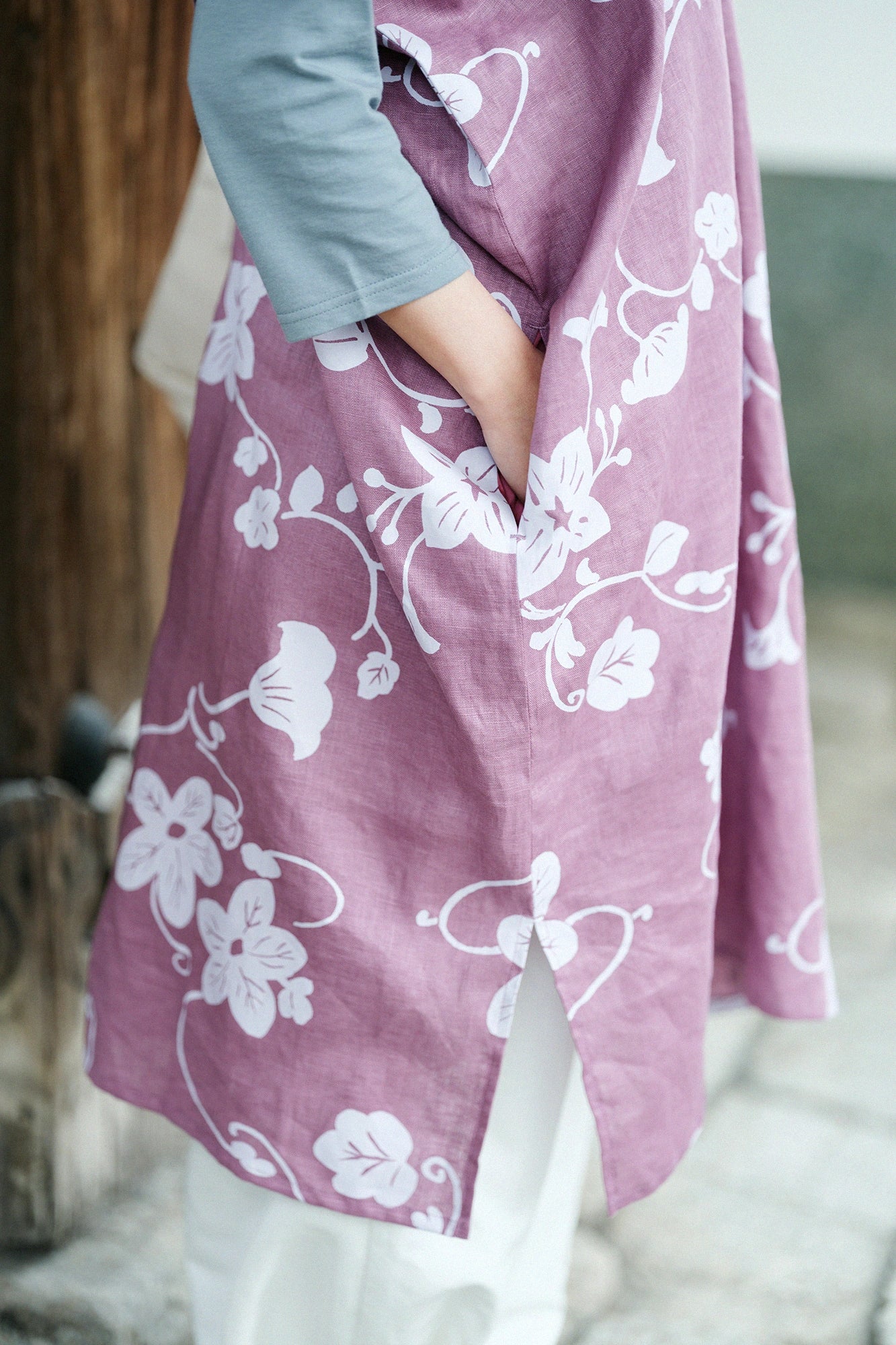 [Versand voraussichtlich ab dem 3. März] Hanf Langform-Kimono (Chōhōkei) Zweiteiler (Futatsumi) / Uruwashi (Prächtig) Asakisuō (Sanftes Blütenaroma) 