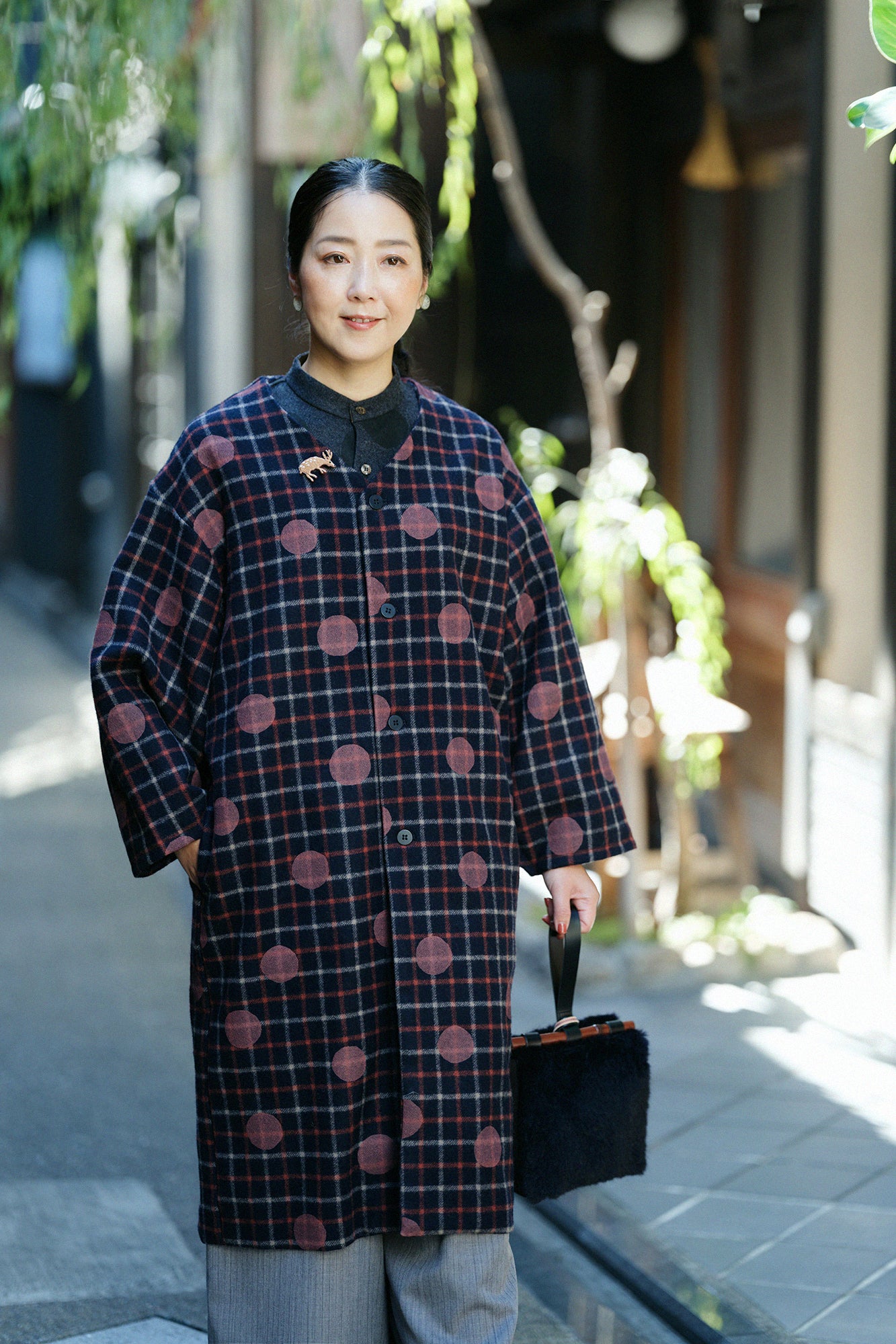 梳毛（そもう） 格子織（こうしおり） 薙刀羽織（なぎなたばおり