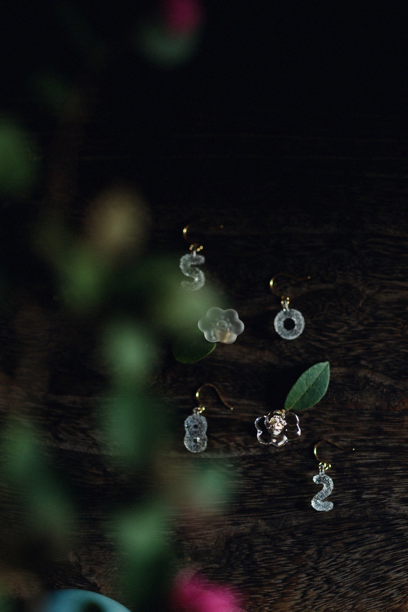 SOU・SOU×HARIO Lampwork Factory ピアス・イヤリング（片耳）／ほほえみ フロスト