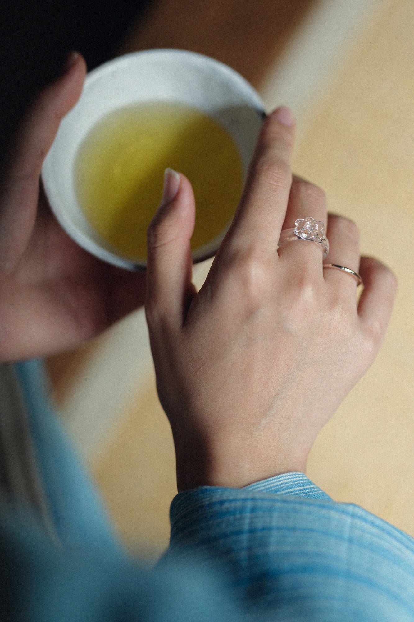 SOU・SOU×HARIO Lampwork Factory リング ／ほほえみ クリア