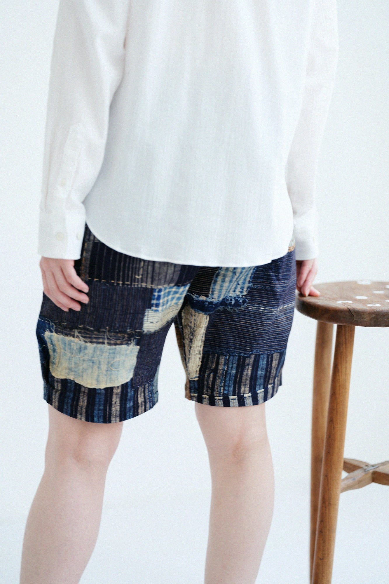 【3월 17일경 발송 예정】코튼린넨 능직스트레치 이지 반바지/BORO II IJ