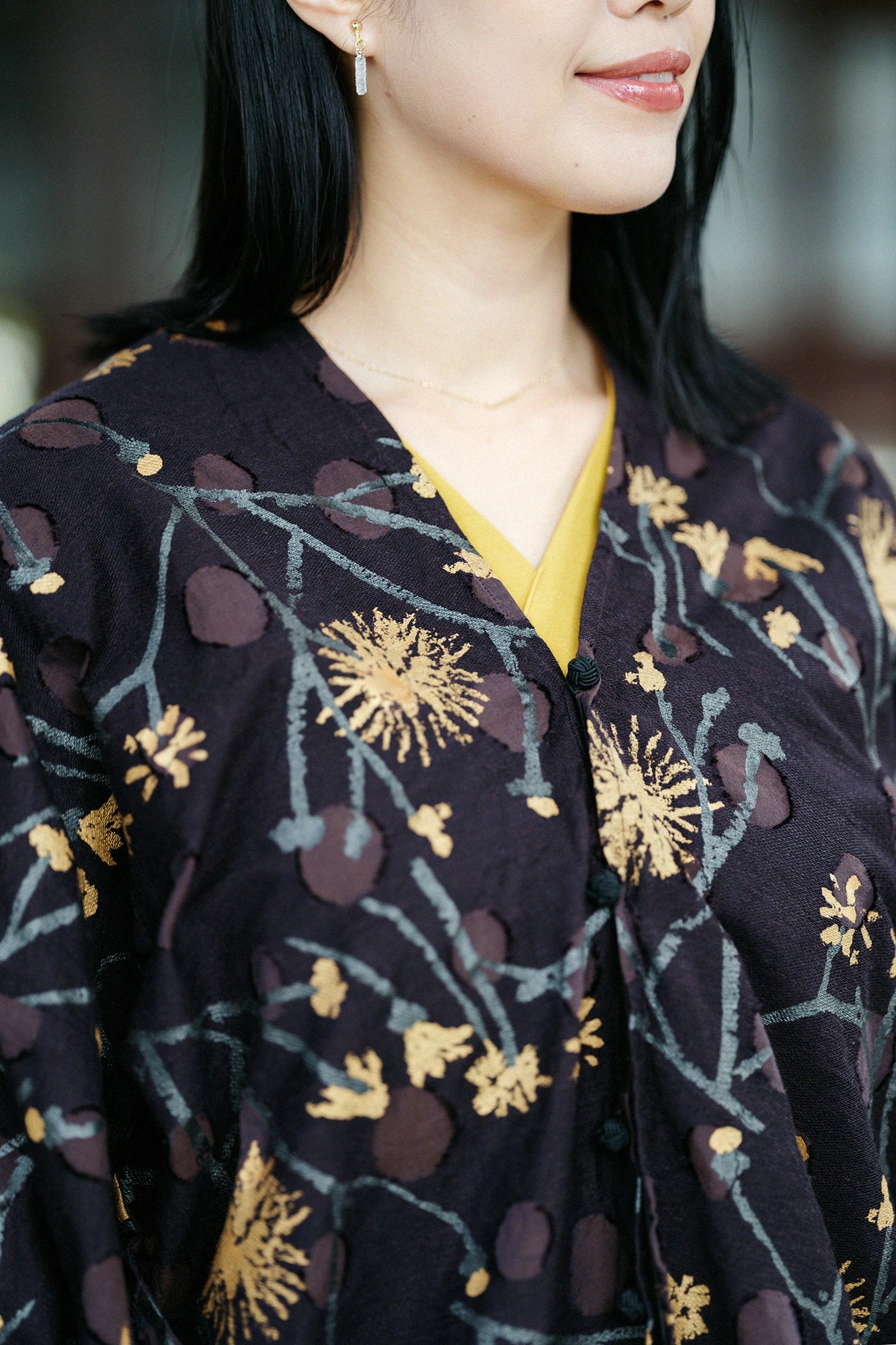 【Scheduled to ship around Mar 3】Cut Jacquard Hatsuki Cardigan／Walkway Brown