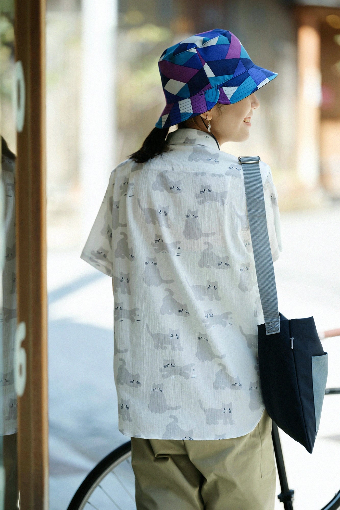 [Versand voraussichtlich um den 28. April] Wende-BIKE-HAT/Tagaichigai▲ aus Stretch-Twill