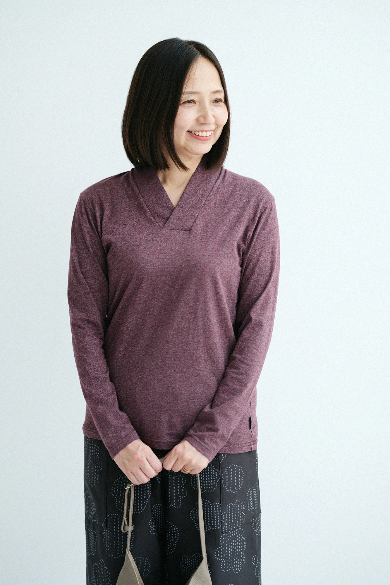 '身長：'164cm,'着用サイズ：'S,'※洗濯後寸法のものを着用'
