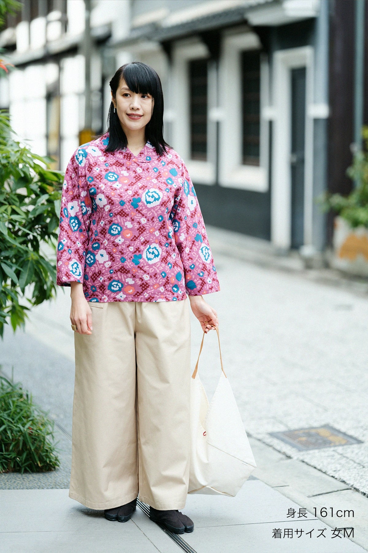 【Scheduled to ship around Mar 3】Chizimi Cotton 40/40 Kimono Top／Rose