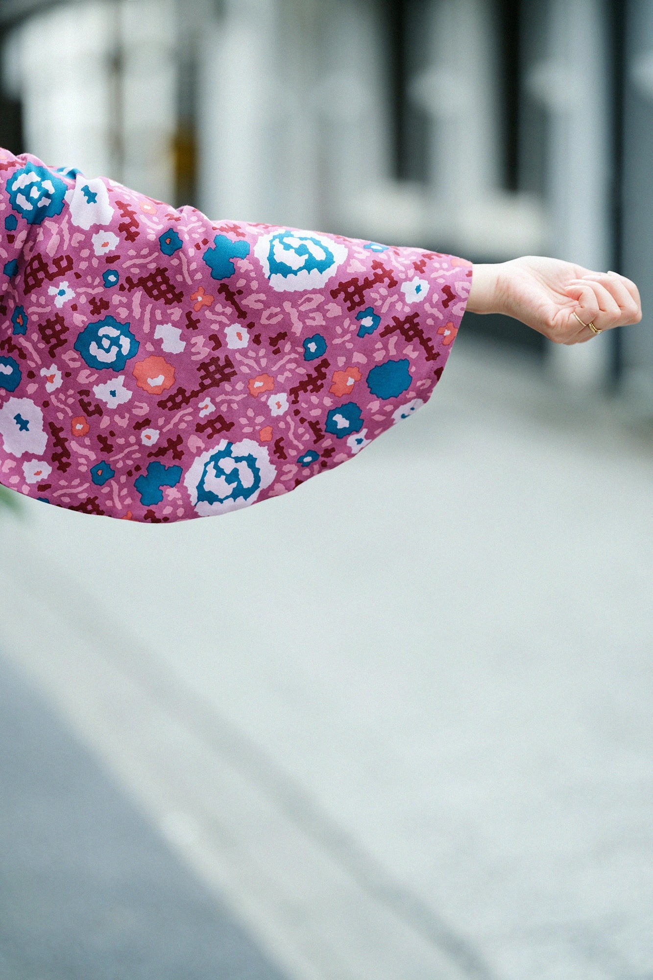 【Scheduled to ship around Mar 3】Chizimi Cotton 40/40 Kimono Top／Rose
