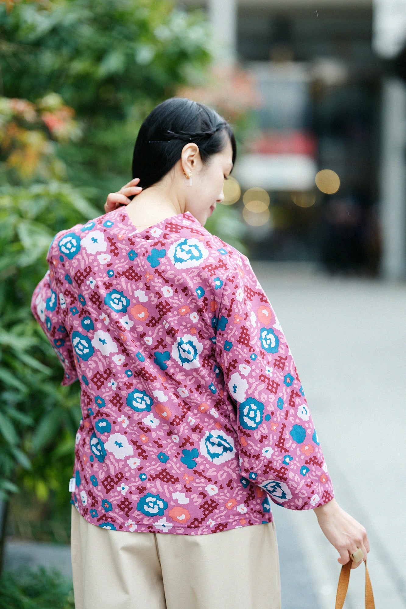 【Scheduled to ship around Mar 3】Chizimi Cotton 40/40 Kimono Top／Rose