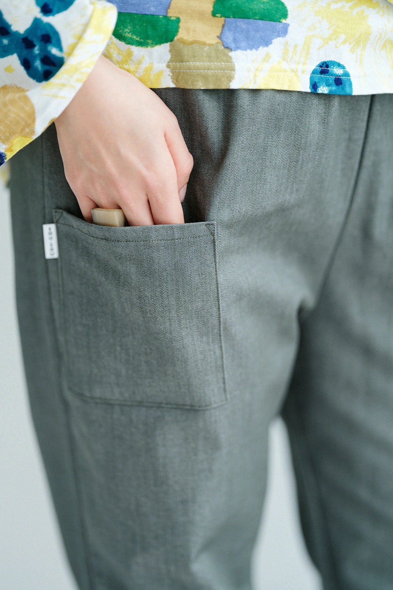 Plis denim stretch/couleur bleu mousse