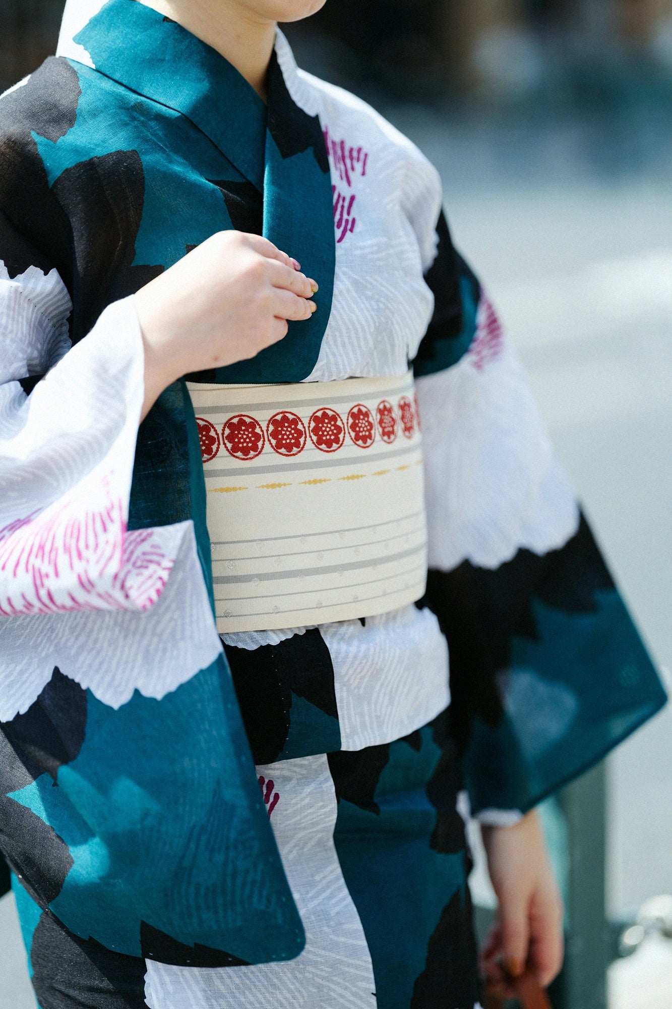 [Expédition prévue vers le 21 avril] [*Par couture] Chita coton lin 30/30 tissu Yukata/pivoine