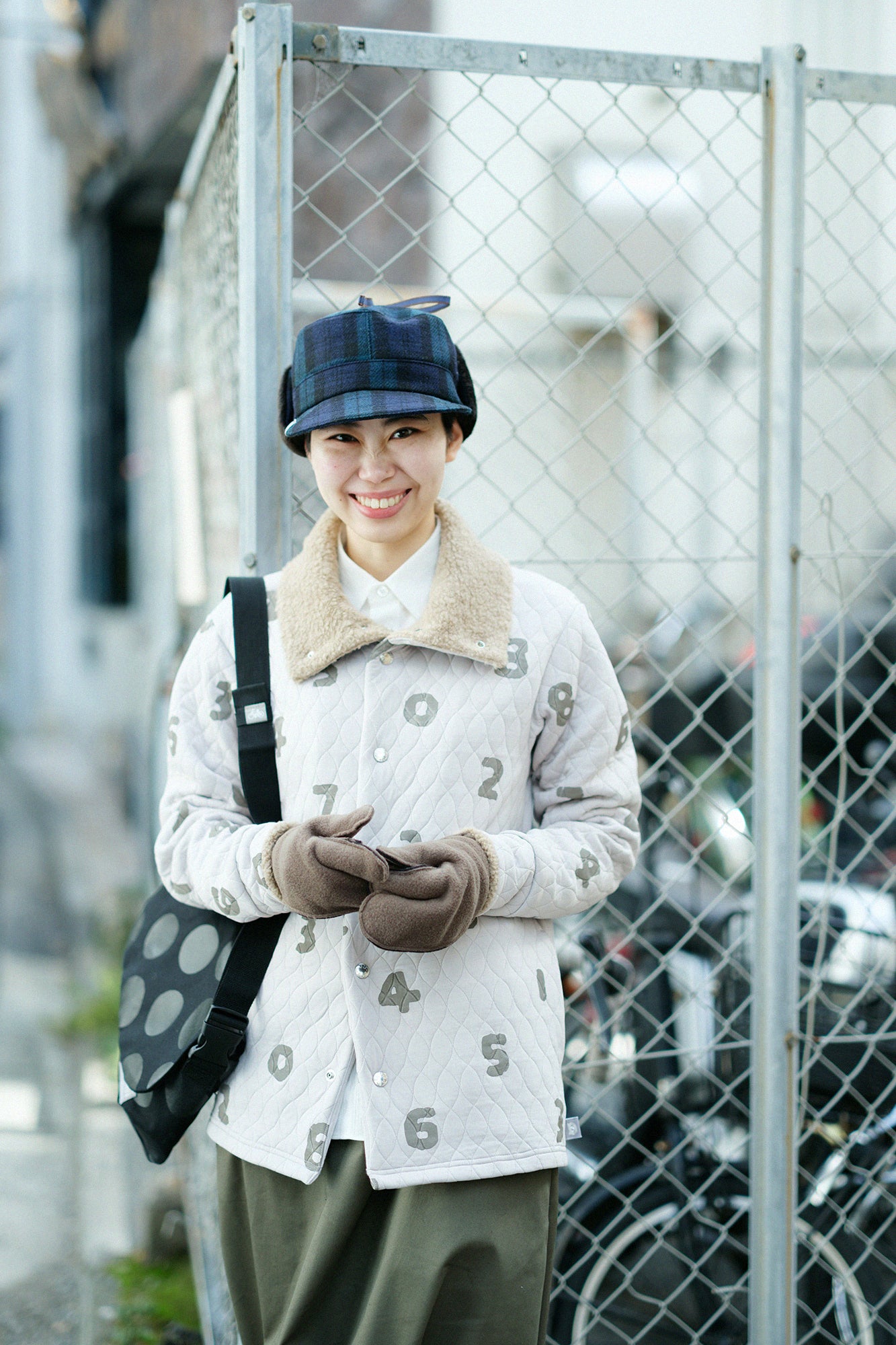 A.S Quilting Jacquard Neckwarm Cardigan／SO-SU-U Pearl Grey 