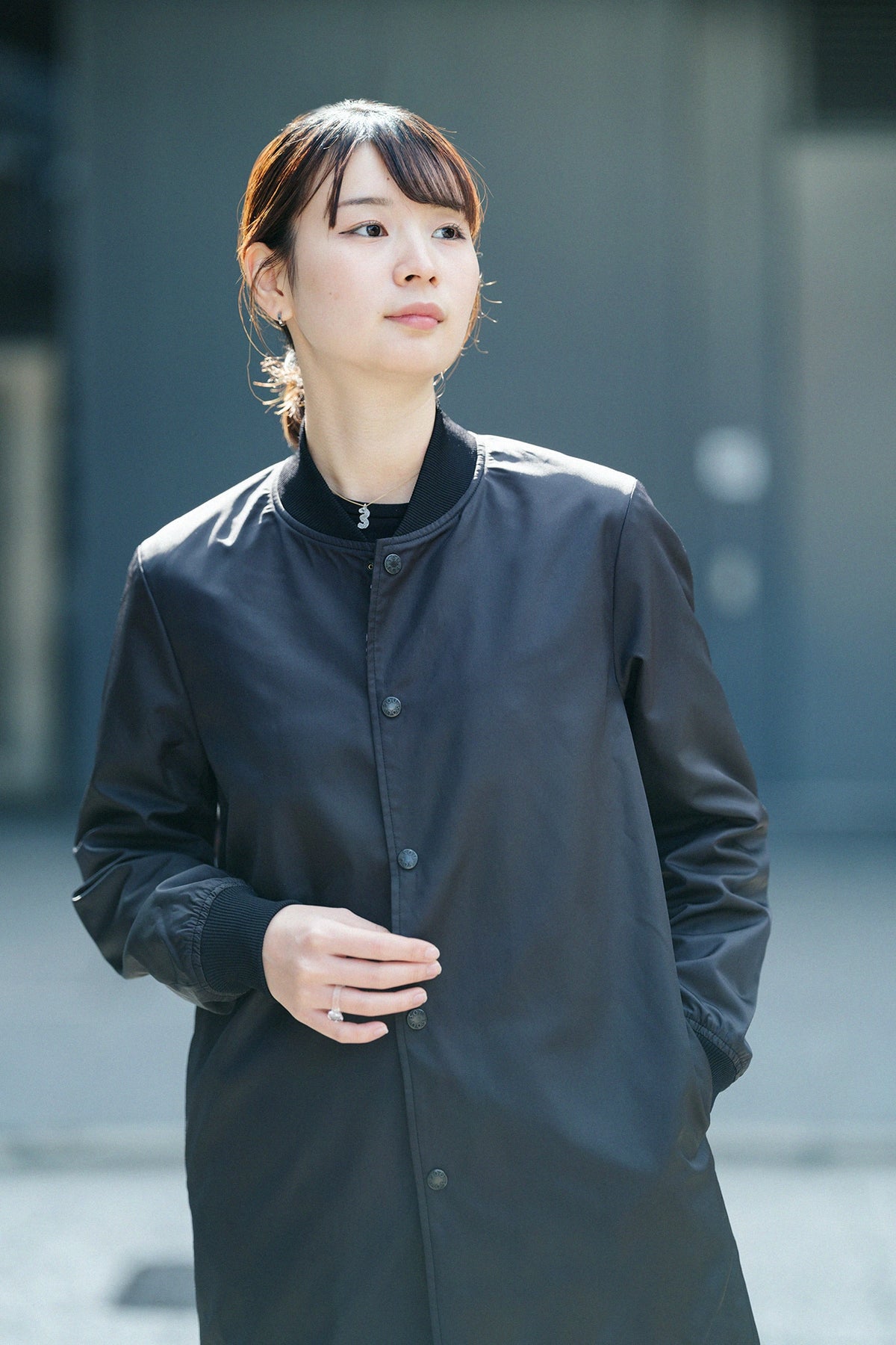 【4월 하순 발송 예정】샴브레능직 리버시블블루종/블랙×쿠모도리니키쿠