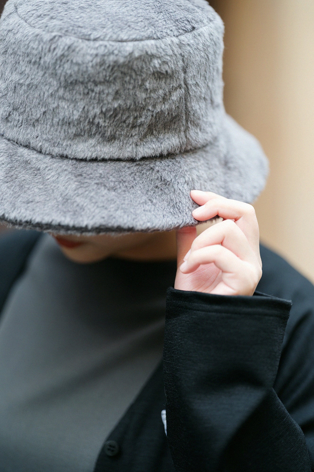 【預購】仿毛漁夫帽／深鉛色×SO-SU-U十數 昆（※預計於12月9日左右發貨）