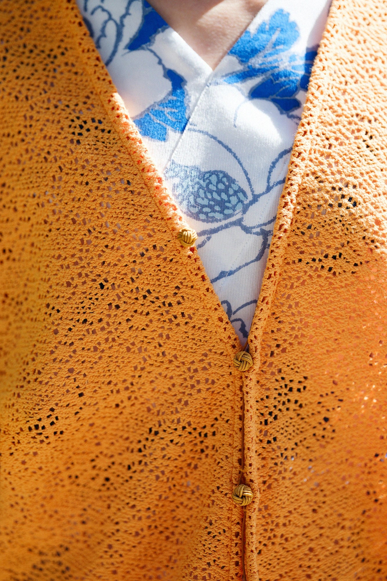 【Ships ard. 6/23】Hollow Out Embroidery Hatsuki Cardigan / Orange