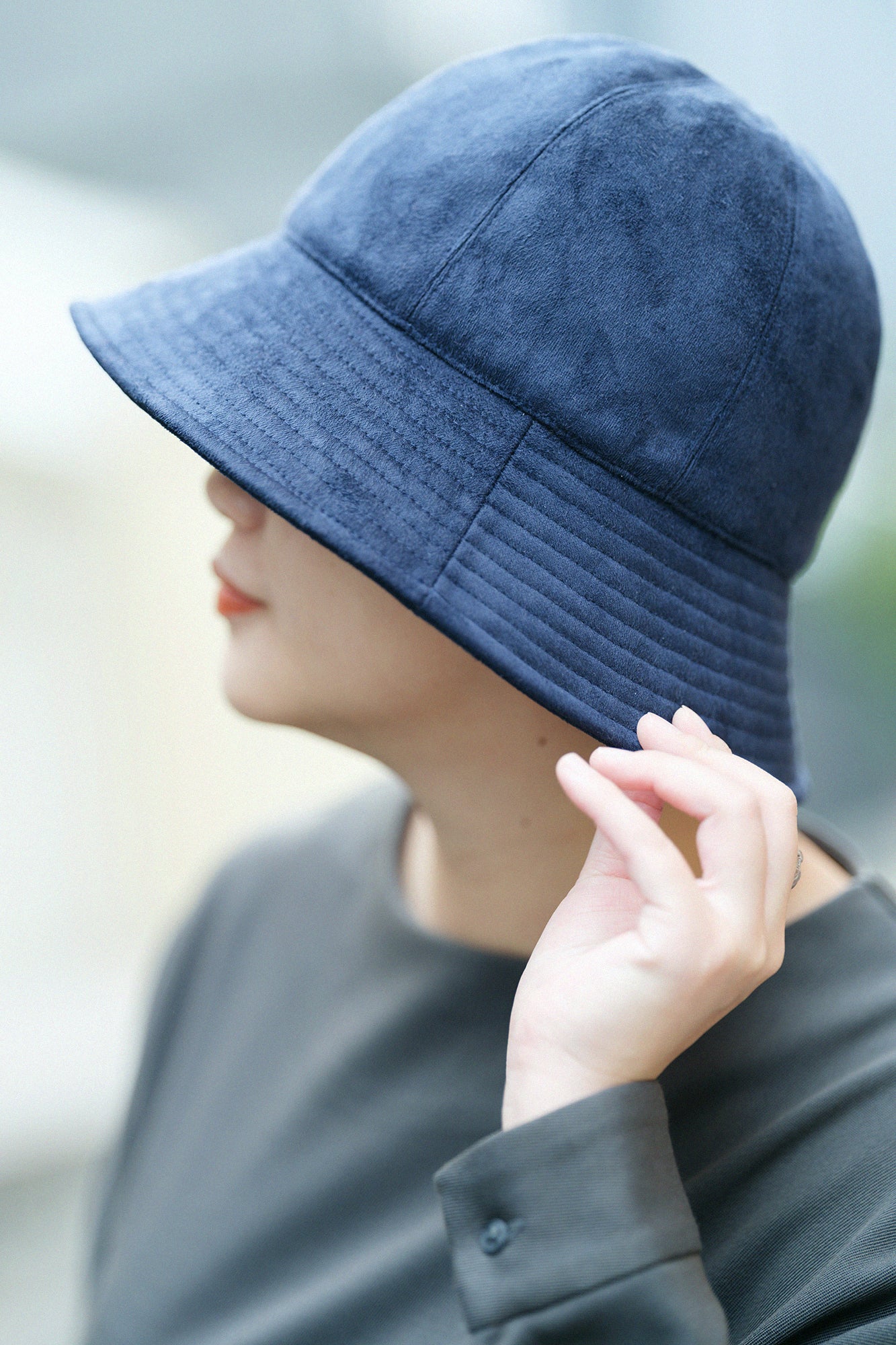【預購】仿麂皮 Metro Hat／深藍×SO-SU-U十數 昆（※預計於12月9日左右發貨）