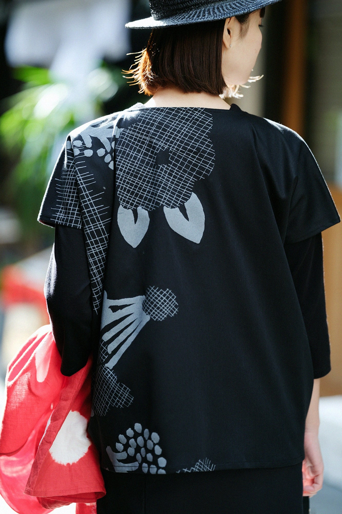 【Scheduled to ship around Mar 3】Knit Square Top／Random Thoughts and Blank  Black