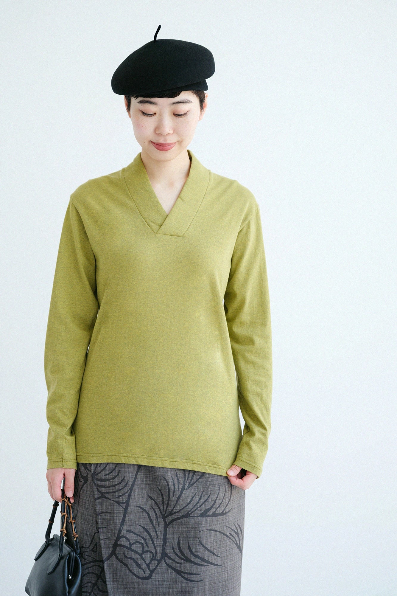 '身長：'164cm,'着用サイズ：'S,'※洗濯後寸法のものを着用'
