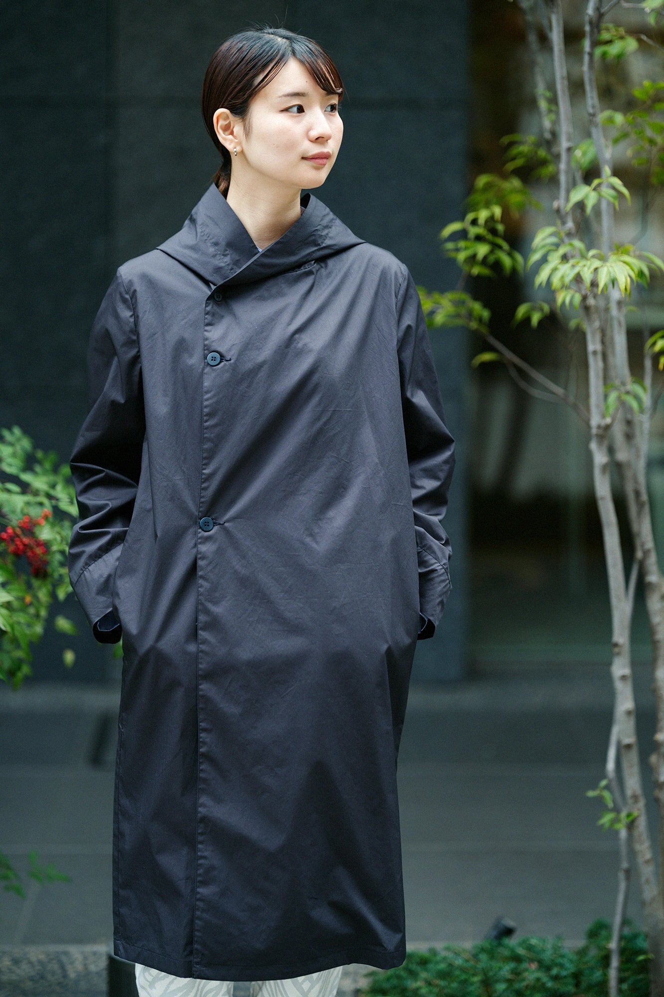 [3월 17일경 발송 예정]고밀도능직 후드 코트/다크네이비×SO-SU-U