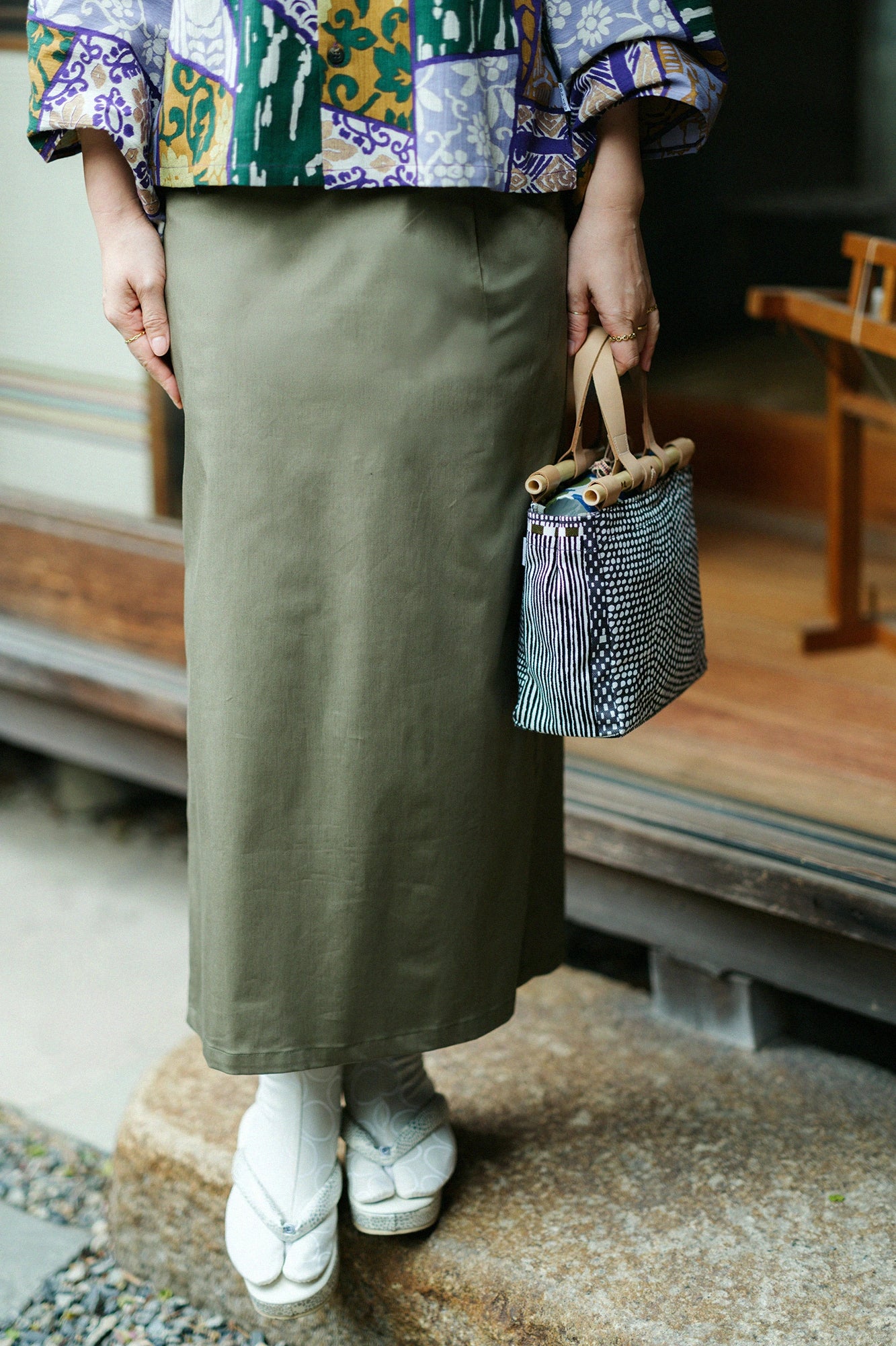 <b>Voraussichtlicher Versand Anfang März</b> Shin (しん) Hanf-Baumwoll-Mischung, Rachinengewebe, Koshiki / Farbe: Matsuumi (Miruiro) 