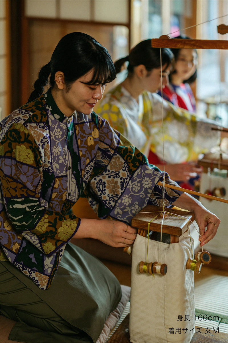 Chizimi Cotton Kimono Sleeve Blouse