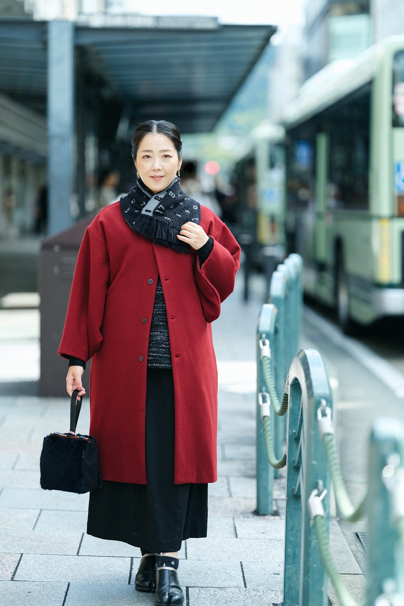 SOU・SOU×MOONBAT 草編領巾／SO-SU-U十數 墨黒色