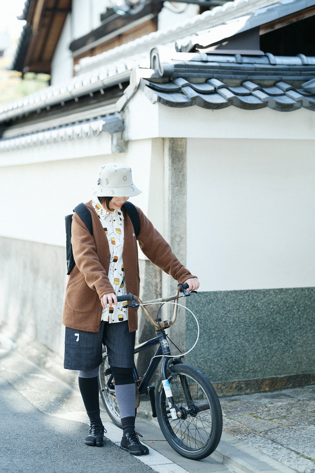 Stretch Denim BIKE Shorts／Indigo×SO-SU-U 