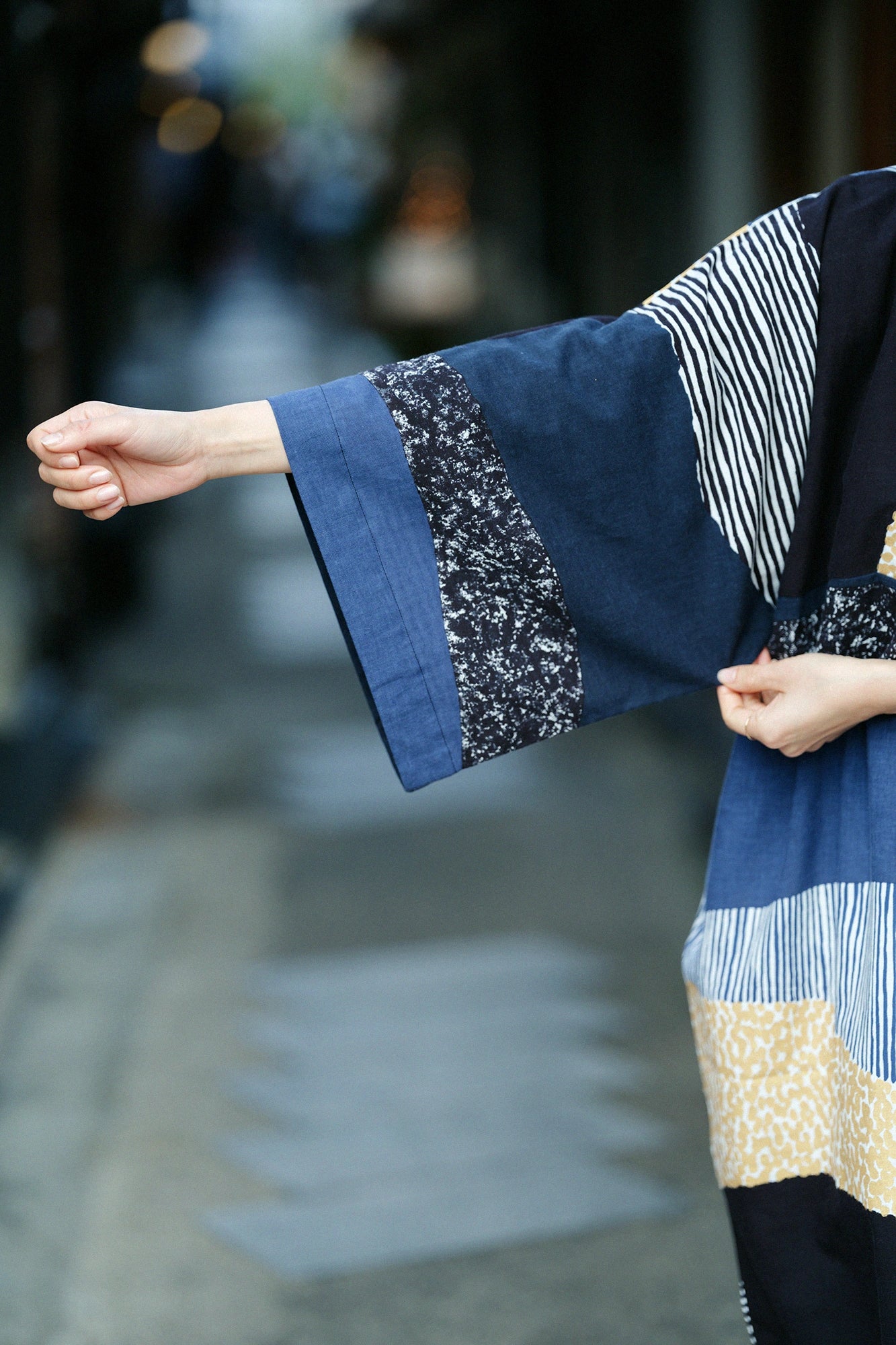 【Scheduled to ship around Mar 3】Isemomen Cotton Okatabira ／Higashiyama