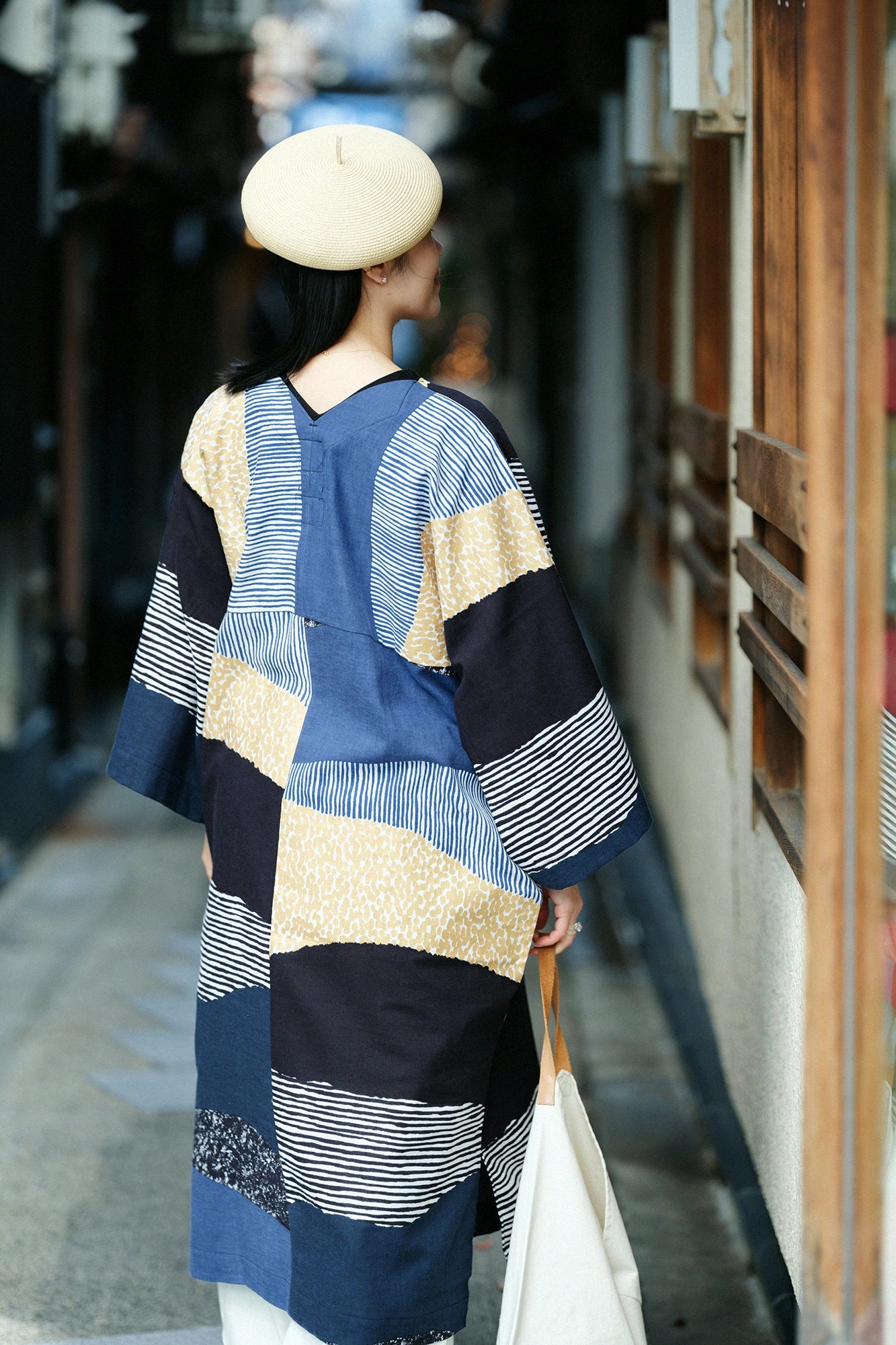 【Scheduled to ship around Mar 3】Isemomen Cotton Okatabira ／Higashiyama