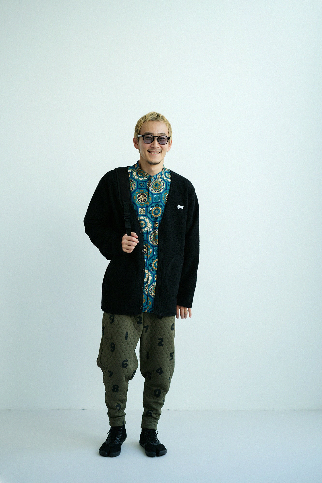 高島縮棉 20/20 立領長袖襯衫／華麗 碧玉色