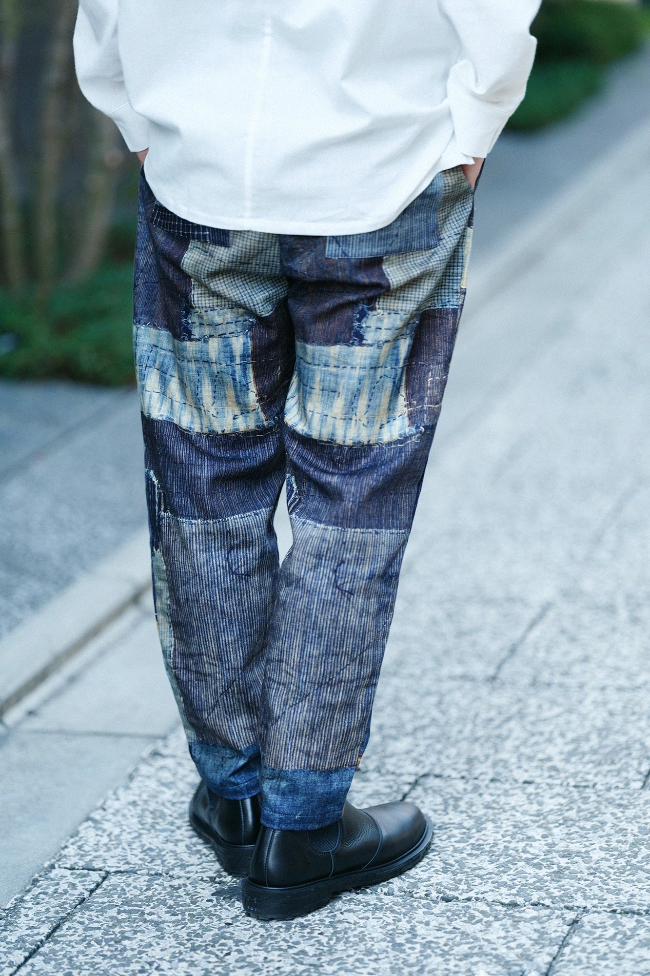 【3月17日頃発送予定】コットンリネン ツイルストレッチ イージーテーパードパンツ／BORO II IJ