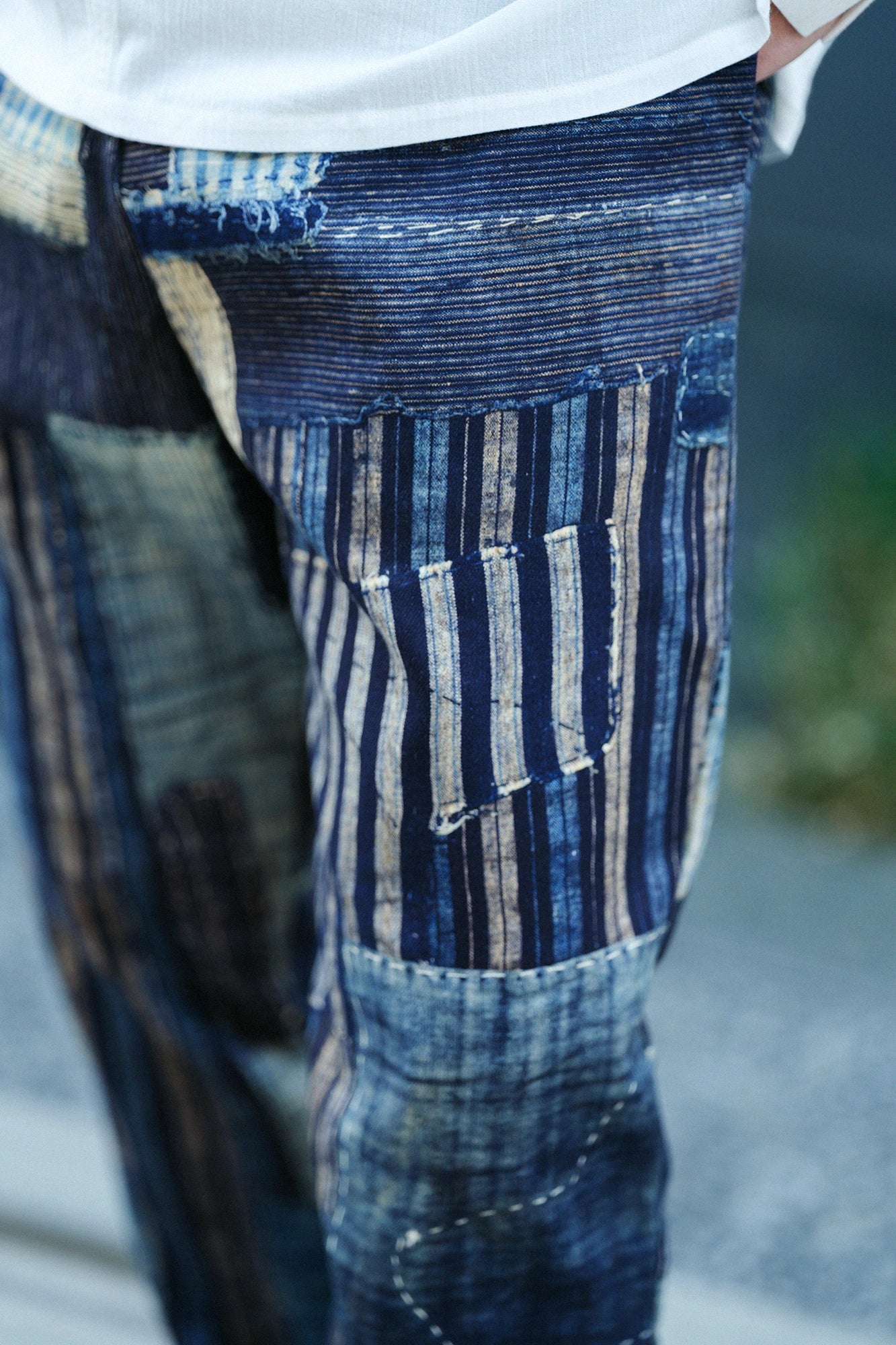 【3月17日頃発送予定】コットンリネン ツイルストレッチ イージーテーパードパンツ／BORO II IJ