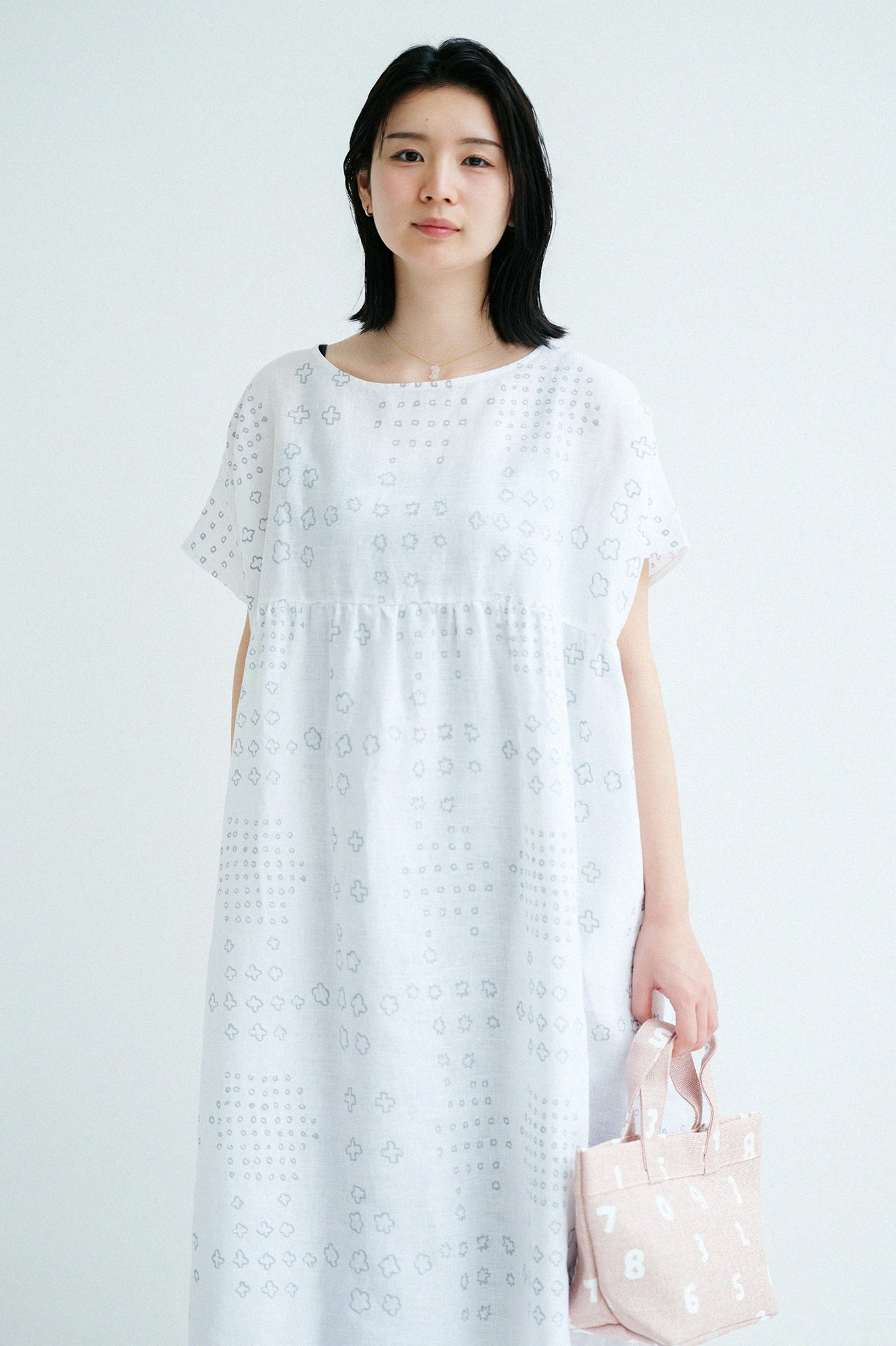 Linen Wrinkle One-piece／Mountain Hail White