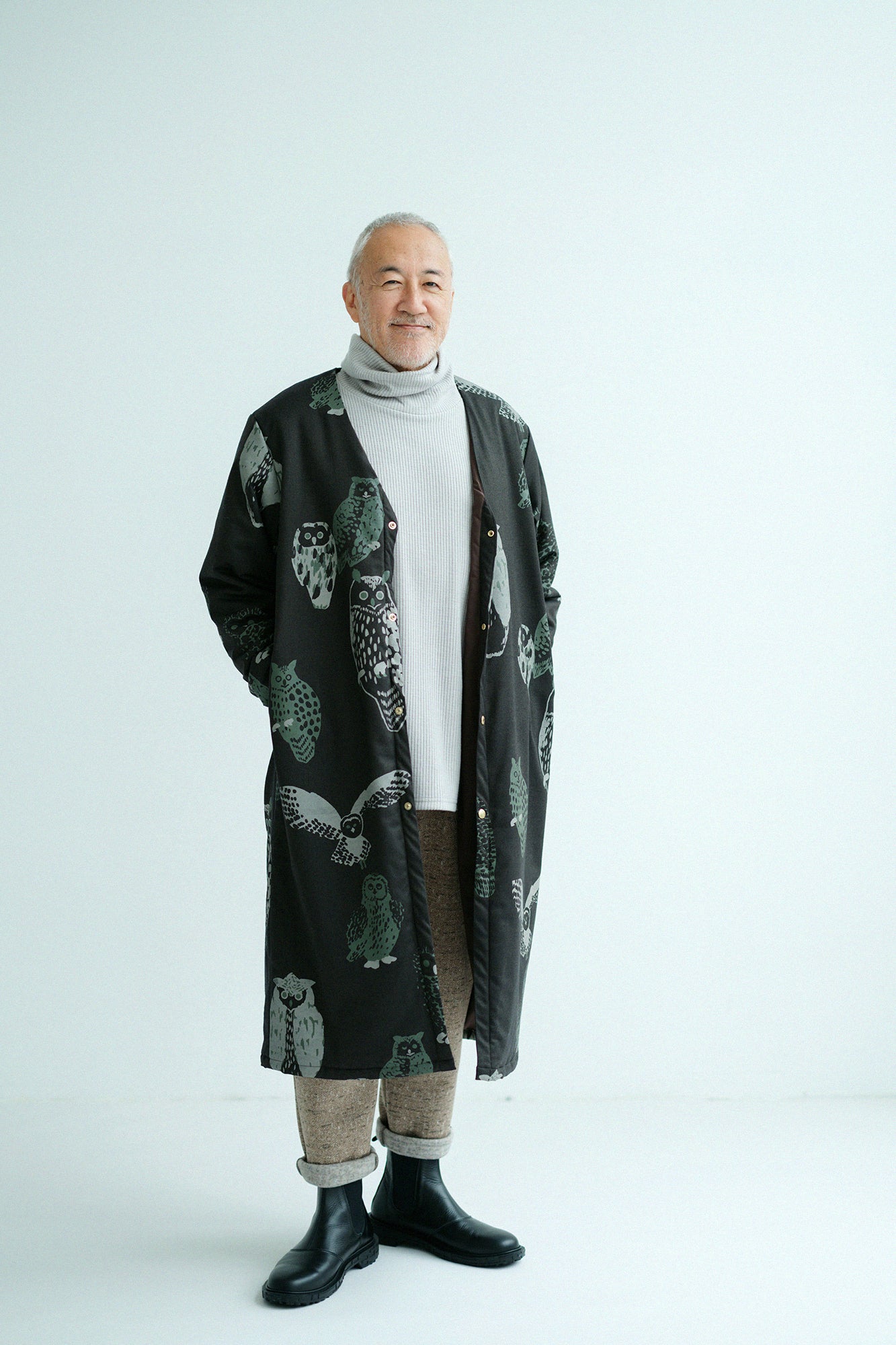 【預購】Soft Thermo(R) 羅紋針織 造型高領L/S長版上衣／天灰色（※預計於12月9日左右發貨）