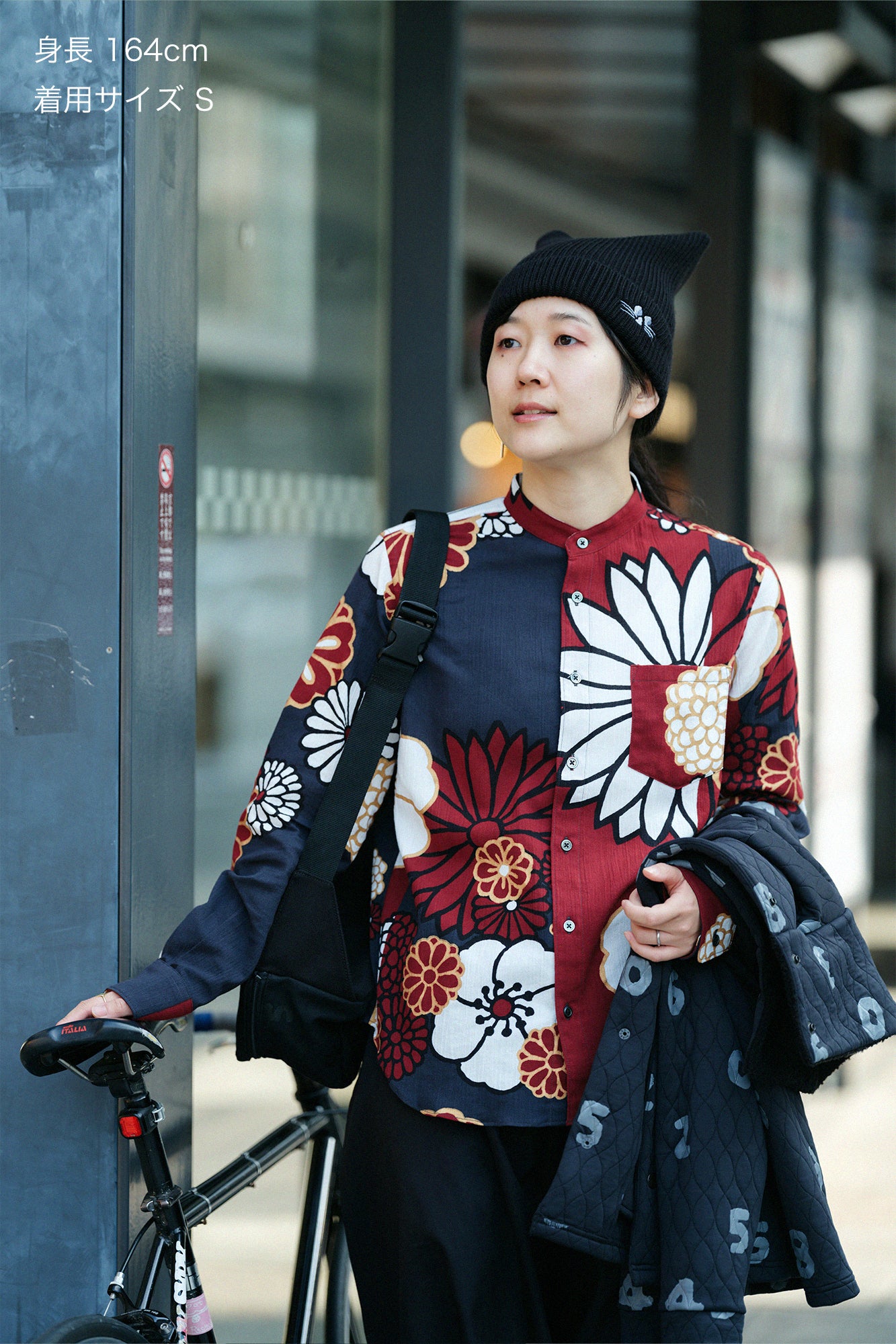 高島縮棉 20/20 立領長袖襯衫／金襴緞子